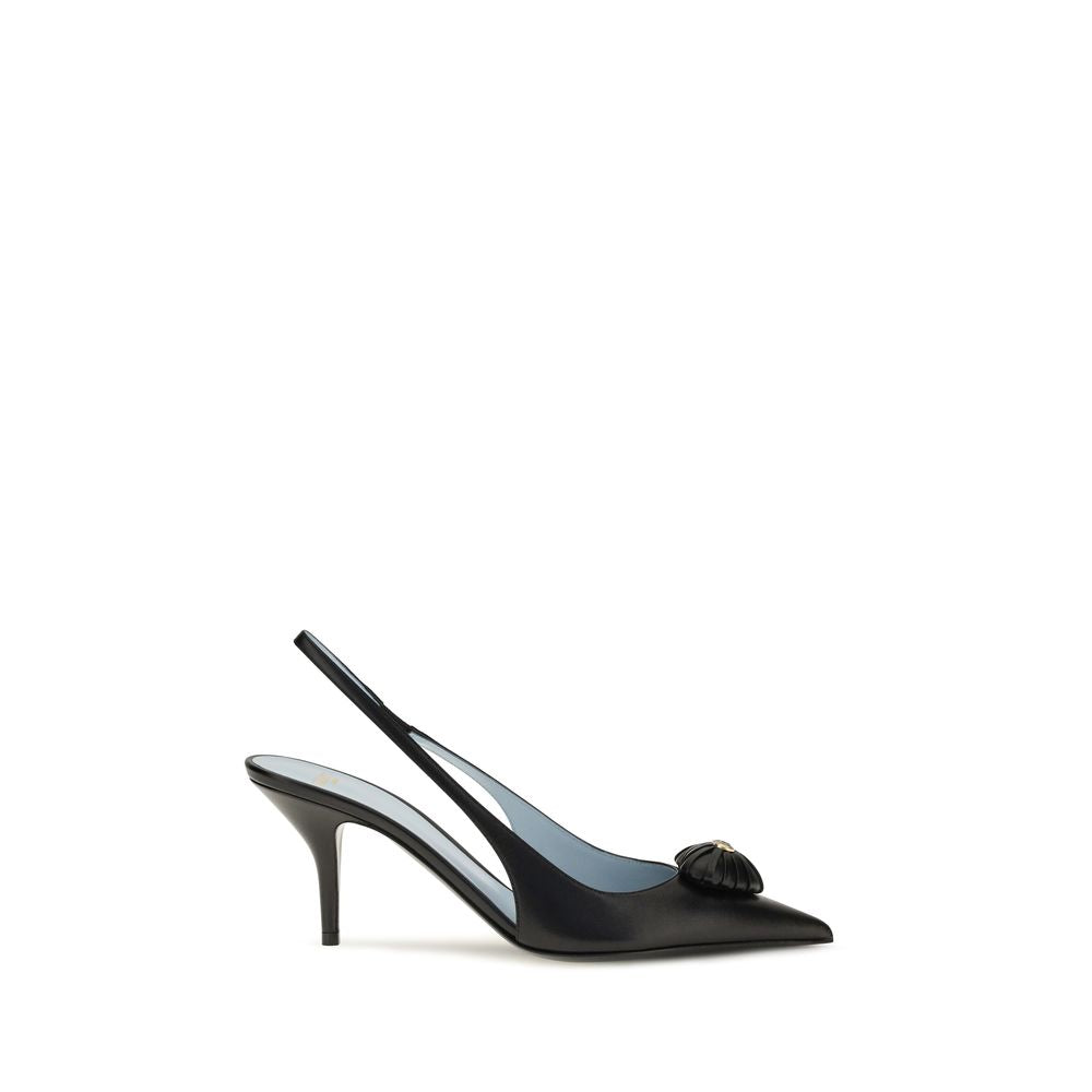 Valentino Garavani Schwarze Kalbsleder Bos Taurus Pumps mit hohem Absatz