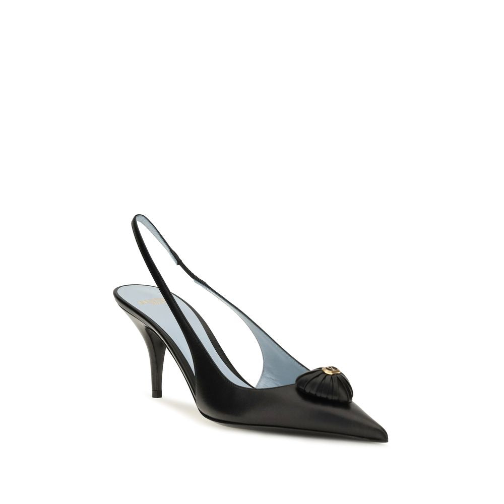 Valentino Garavani Schwarze Kalbsleder Bos Taurus Pumps mit hohem Absatz