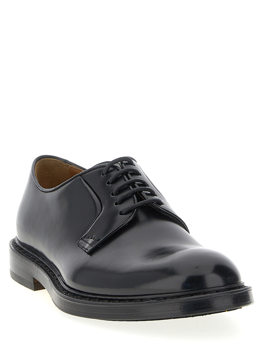 Doucal's Black Calfskin Oxfords And Derbies