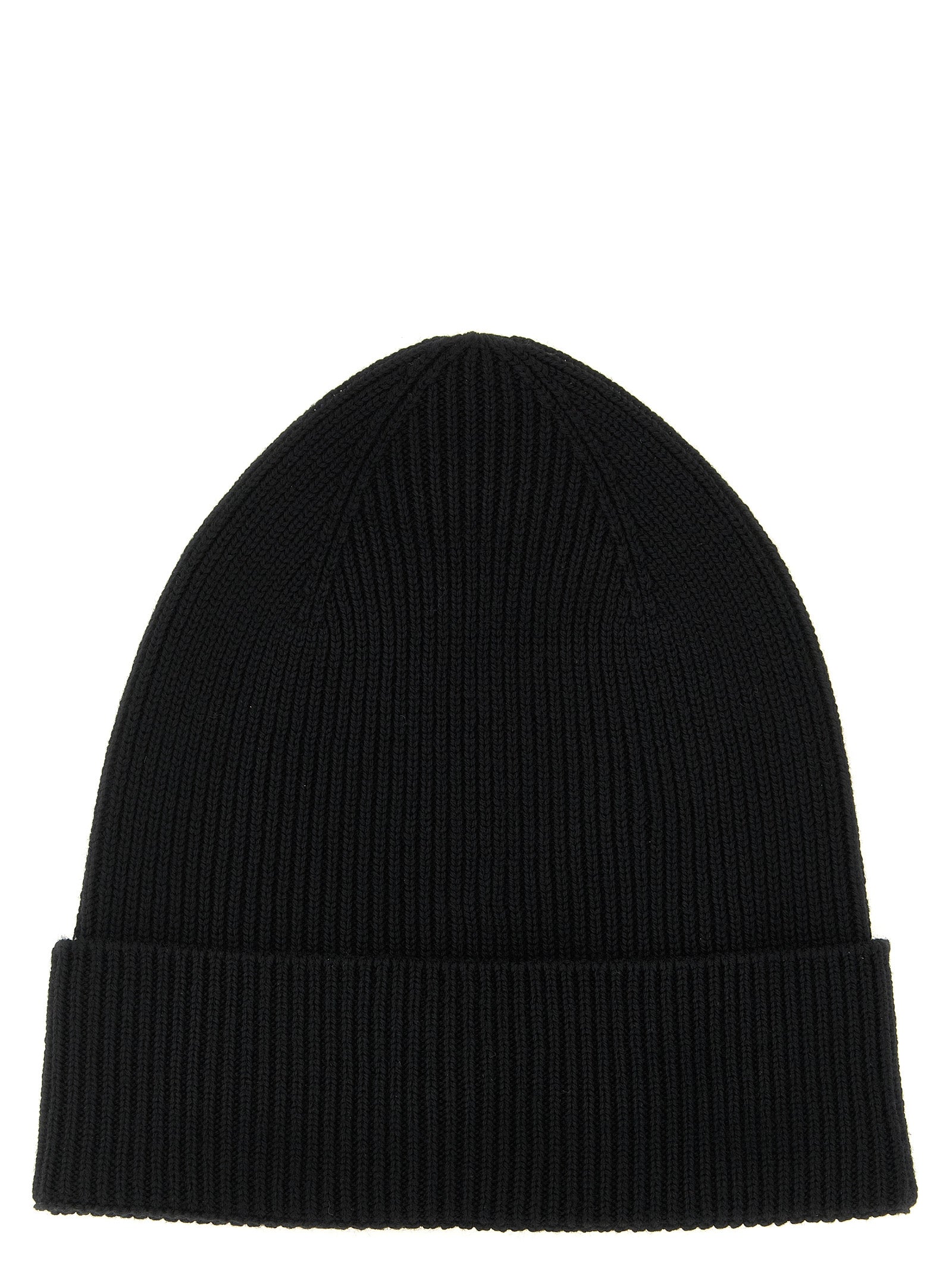 Moncler Black Virgin Wool Beanie