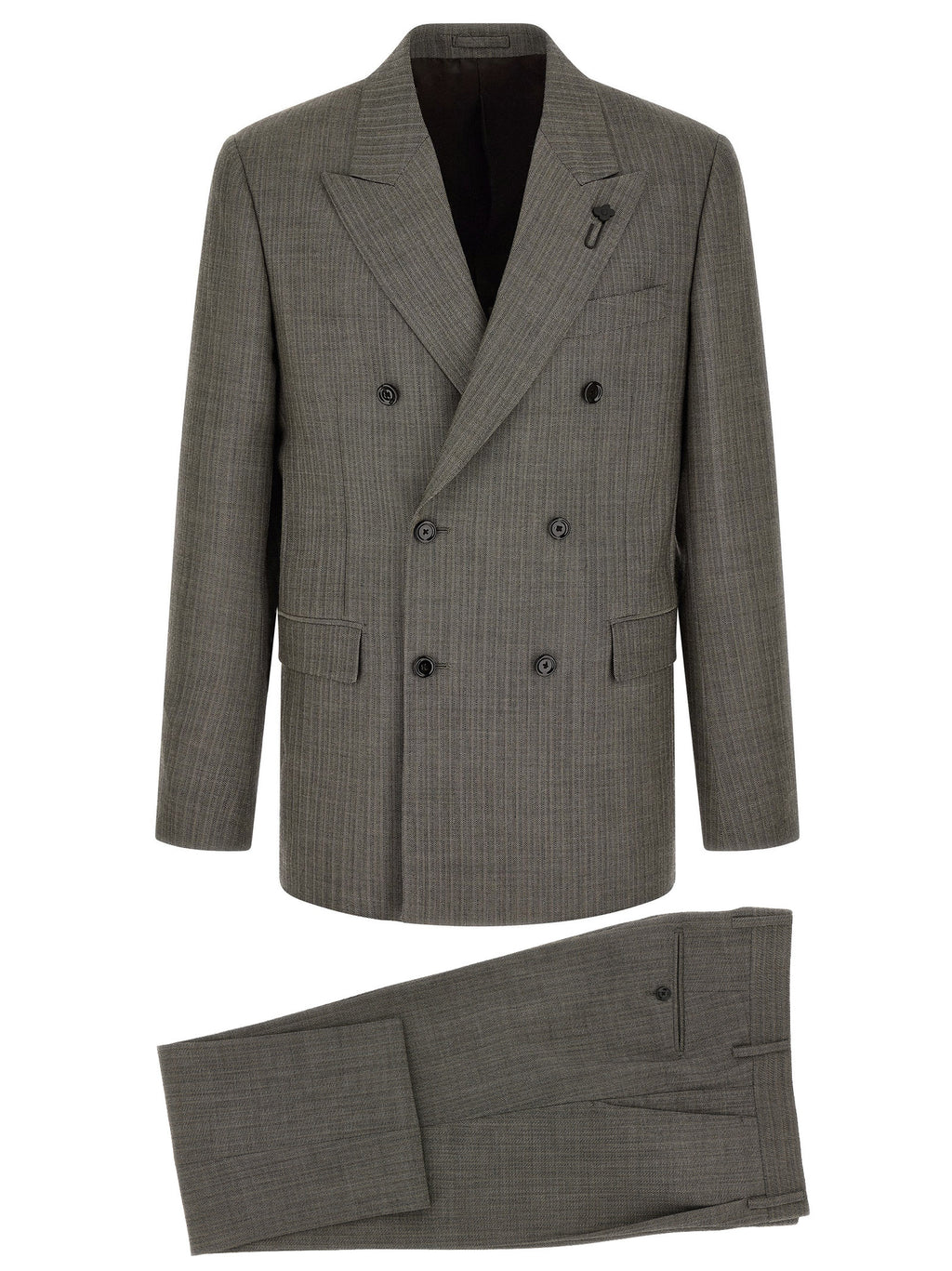 Lardini Gray Virgin Wool Two-Piece Suit
