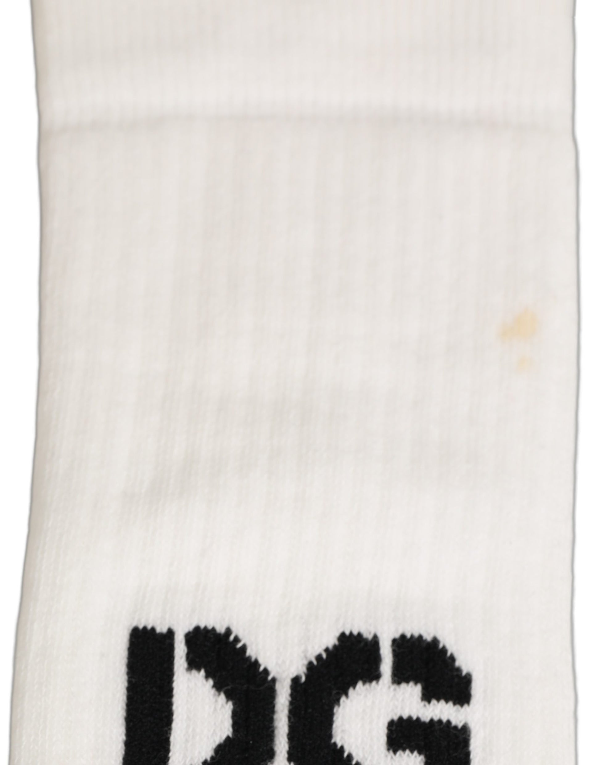 Dolce & Gabbana Men White Cotton Over The Calf Accessory Socks
