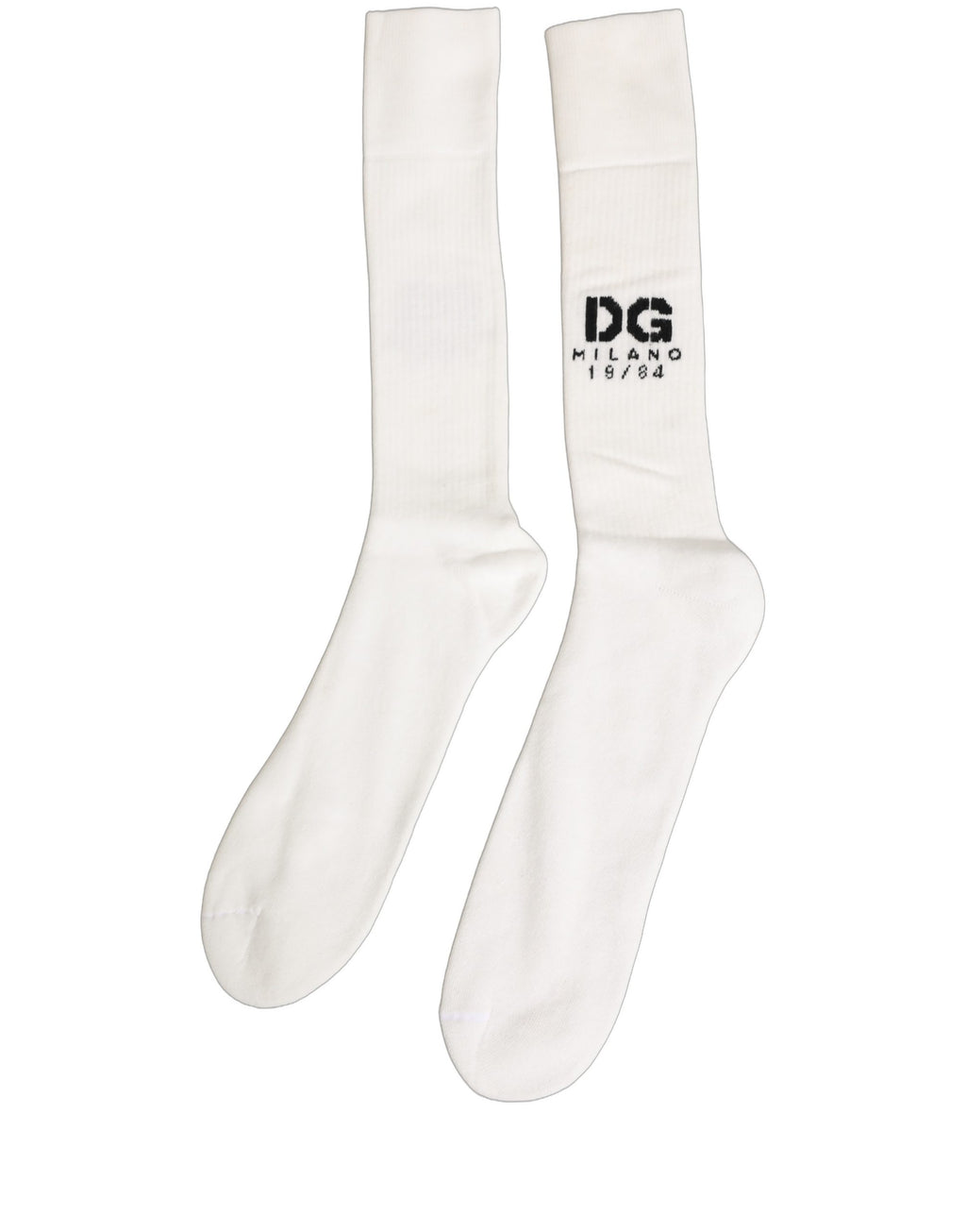Dolce & Gabbana Men White Cotton Over The Calf Accessory Socks