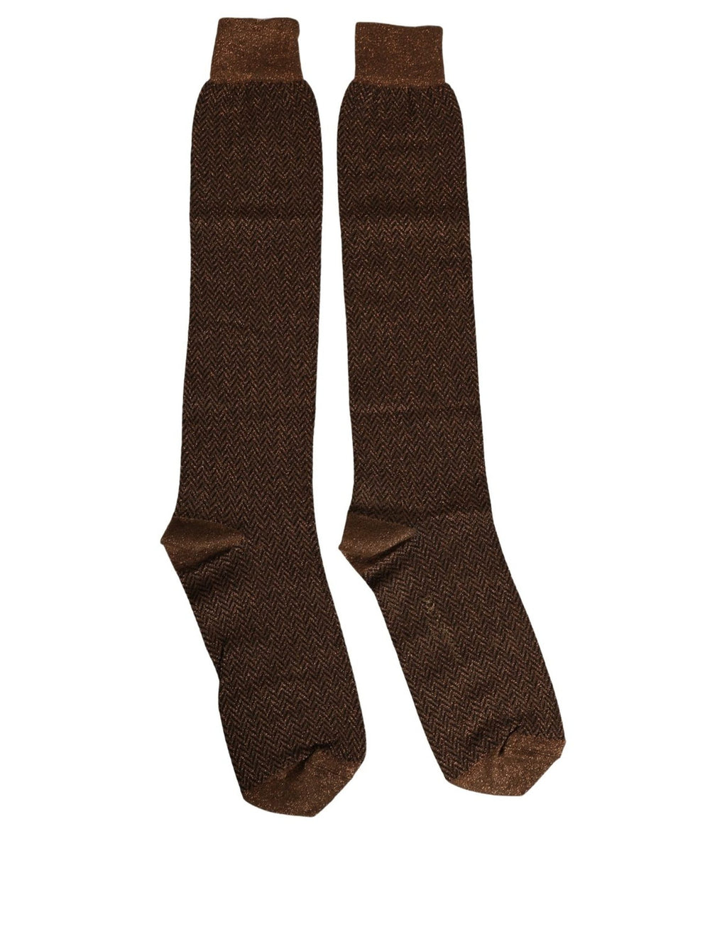 Dolce & Gabbana Men Brown Viscose Over The Calf Accessory Socks