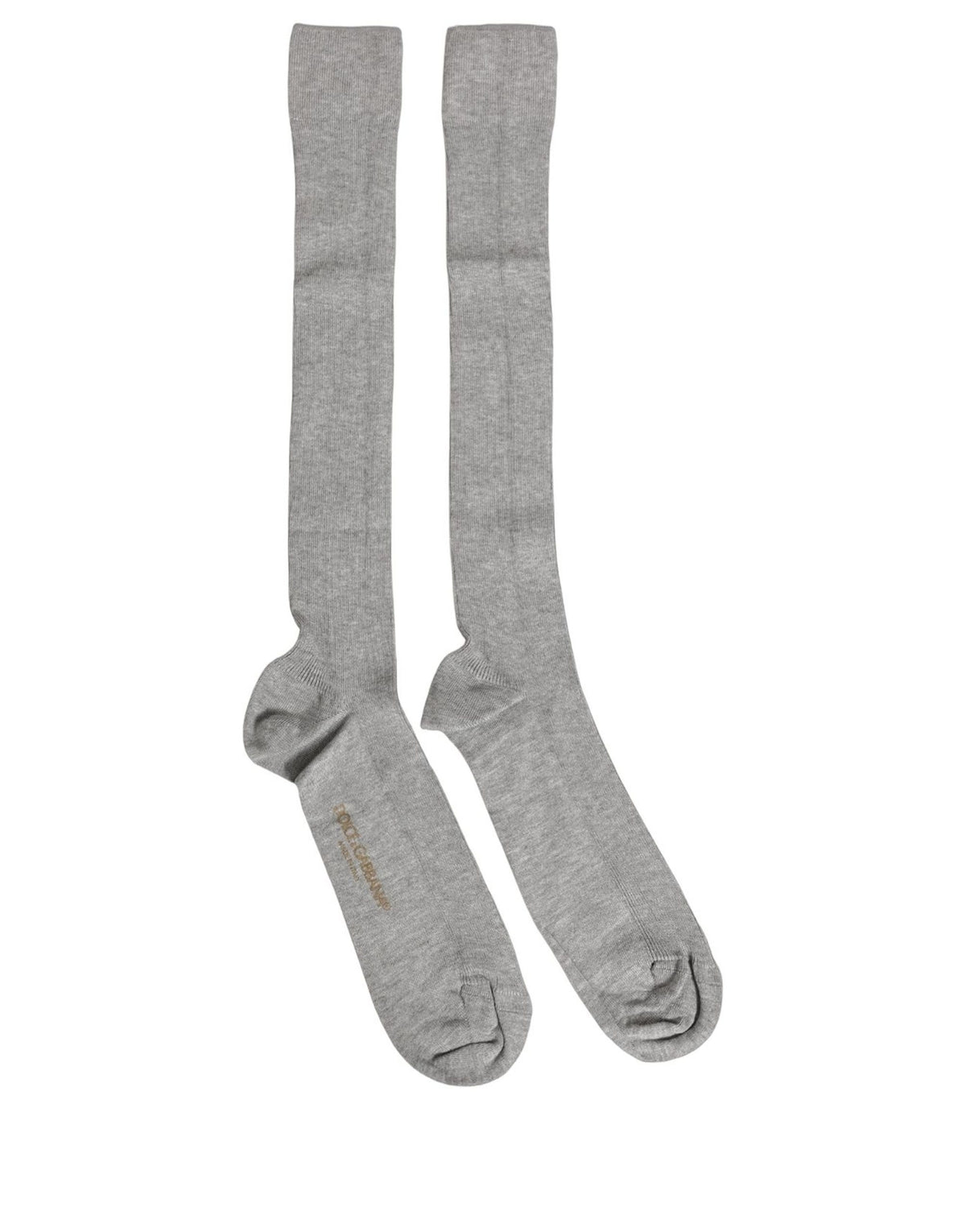 Dolce & Gabbana Herren kniehohe Socken aus grauer Viskose
