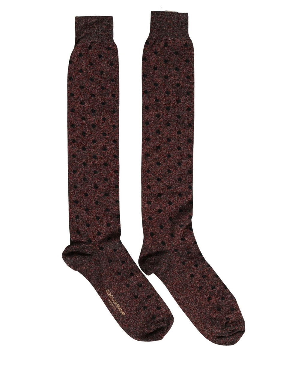 Dolce & Gabbana Braune gepunktete kniehohe Socken