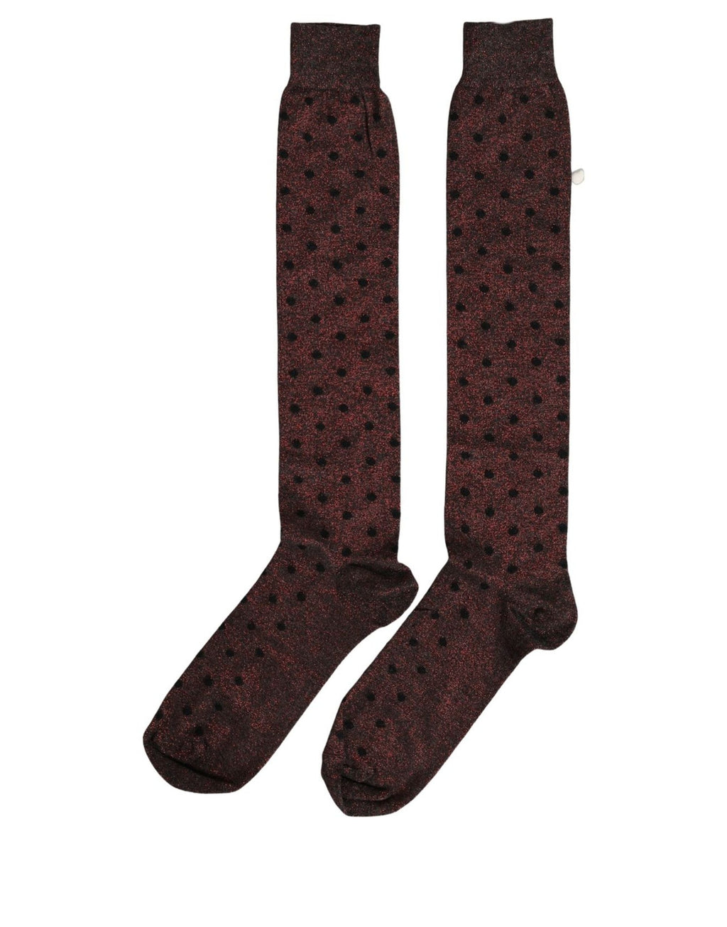 Dolce & Gabbana Braune gepunktete kniehohe Socken