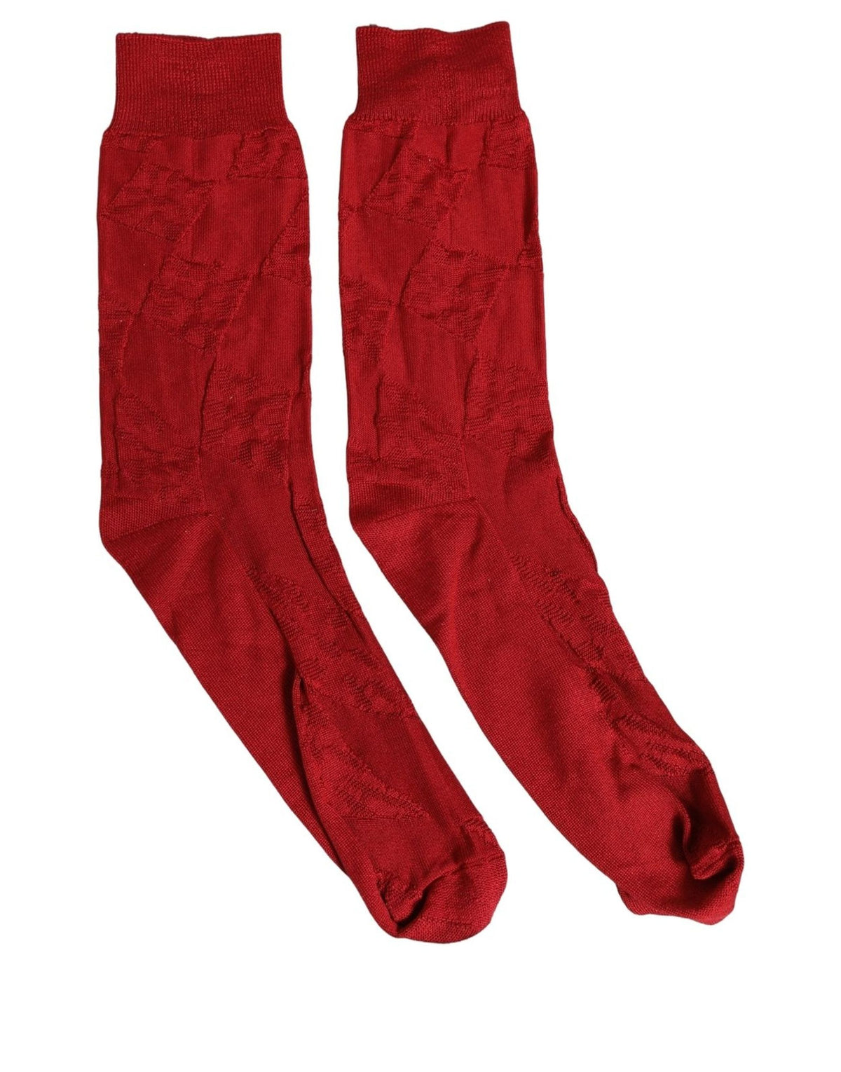 Dolce & Gabbana Herren rote kniehohe Socken aus 100 % Seide