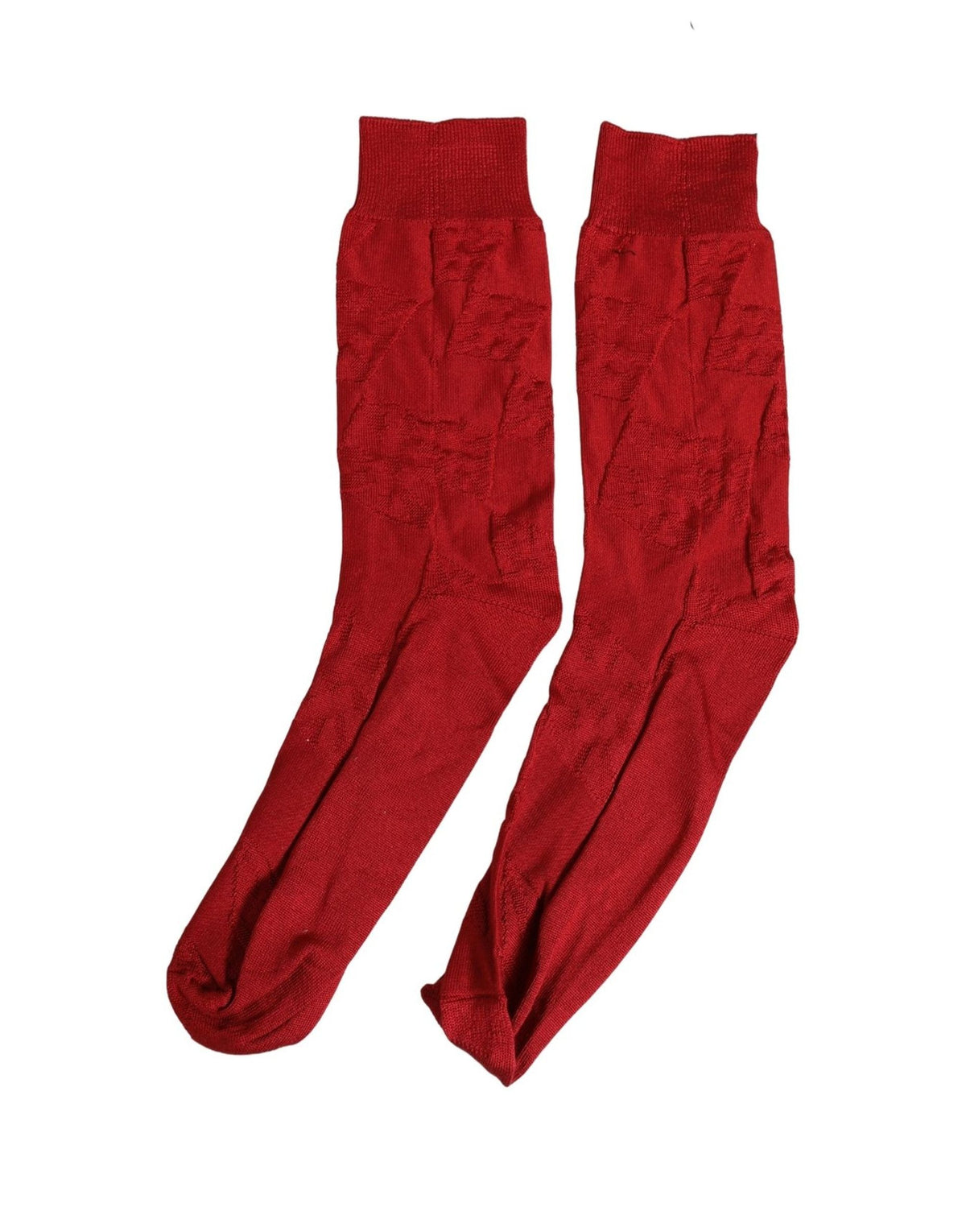 Dolce & Gabbana Herren rote kniehohe Socken aus 100 % Seide