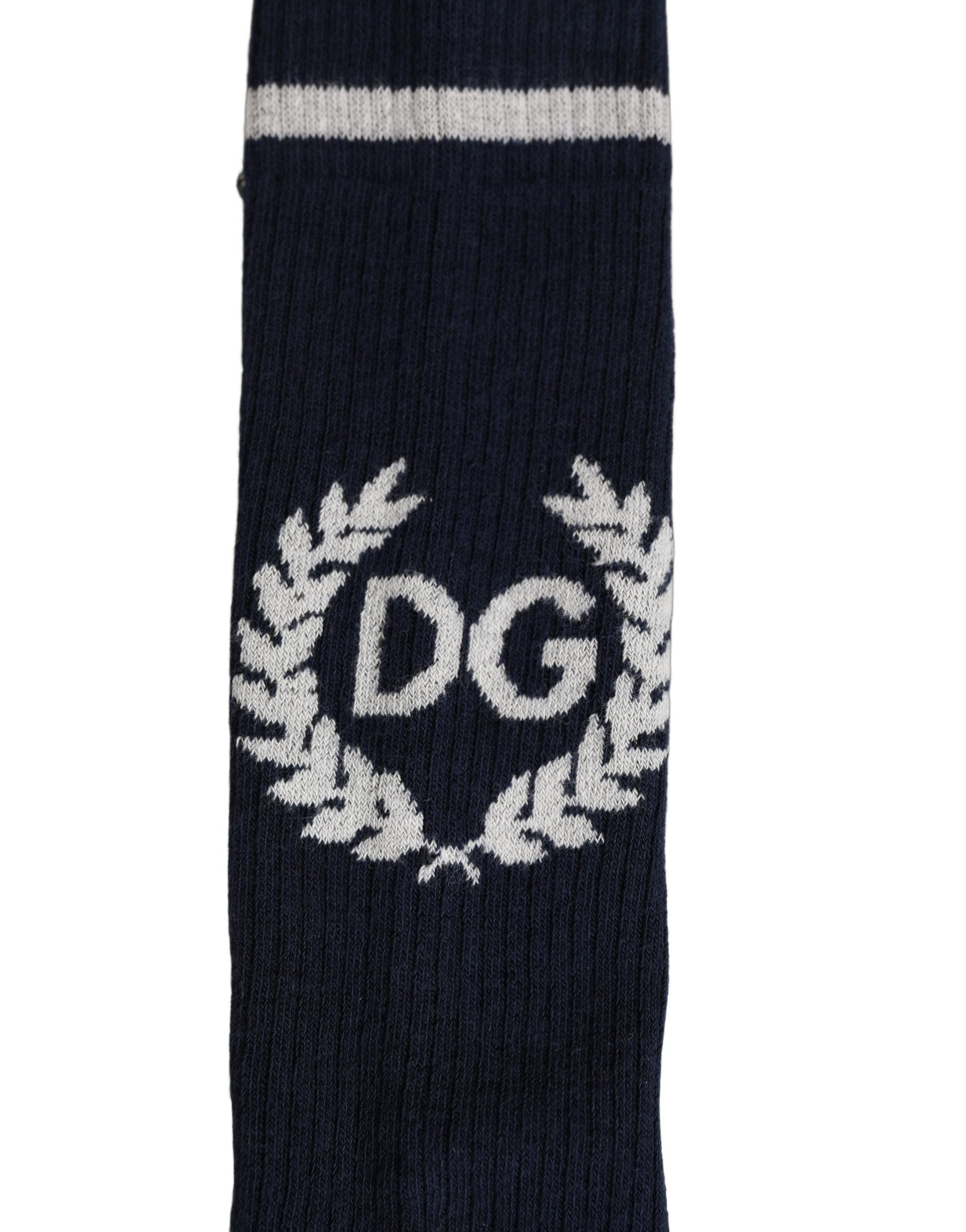 Dolce & Gabbana Men Navy Blue DG Logo Mid Calf Accessory Socks