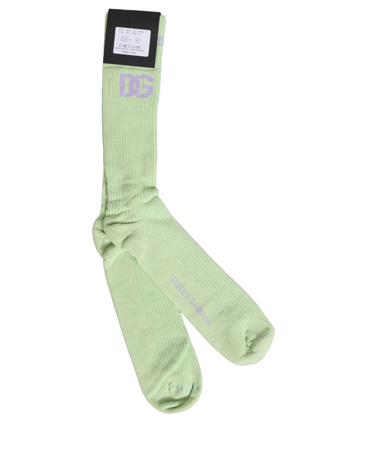 Dolce & Gabbana Herren hellgrüne Logo-Accessoire-Socken über die Wade