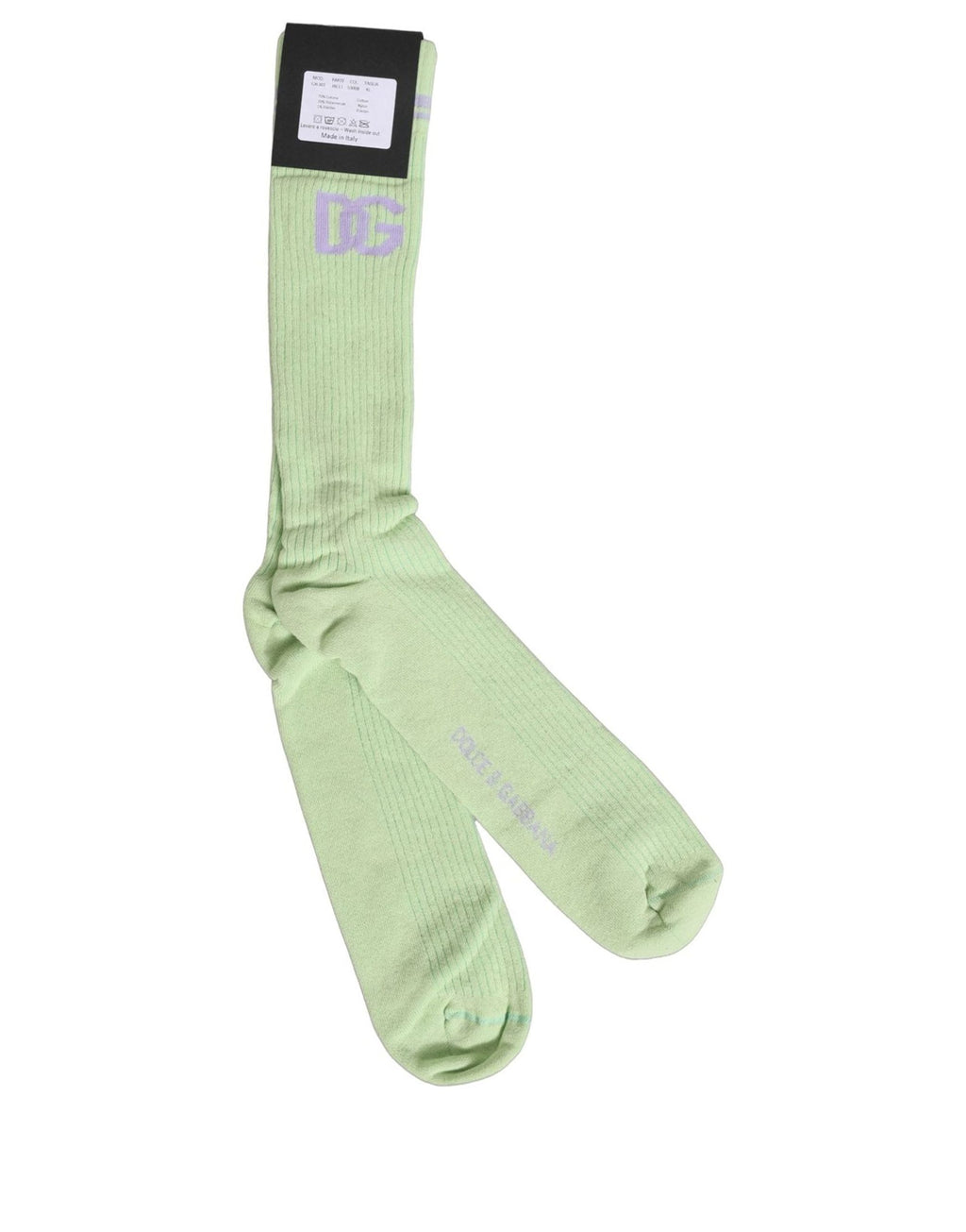 Dolce & Gabbana Herren hellgrüne Logo-Accessoire-Socken über die Wade
