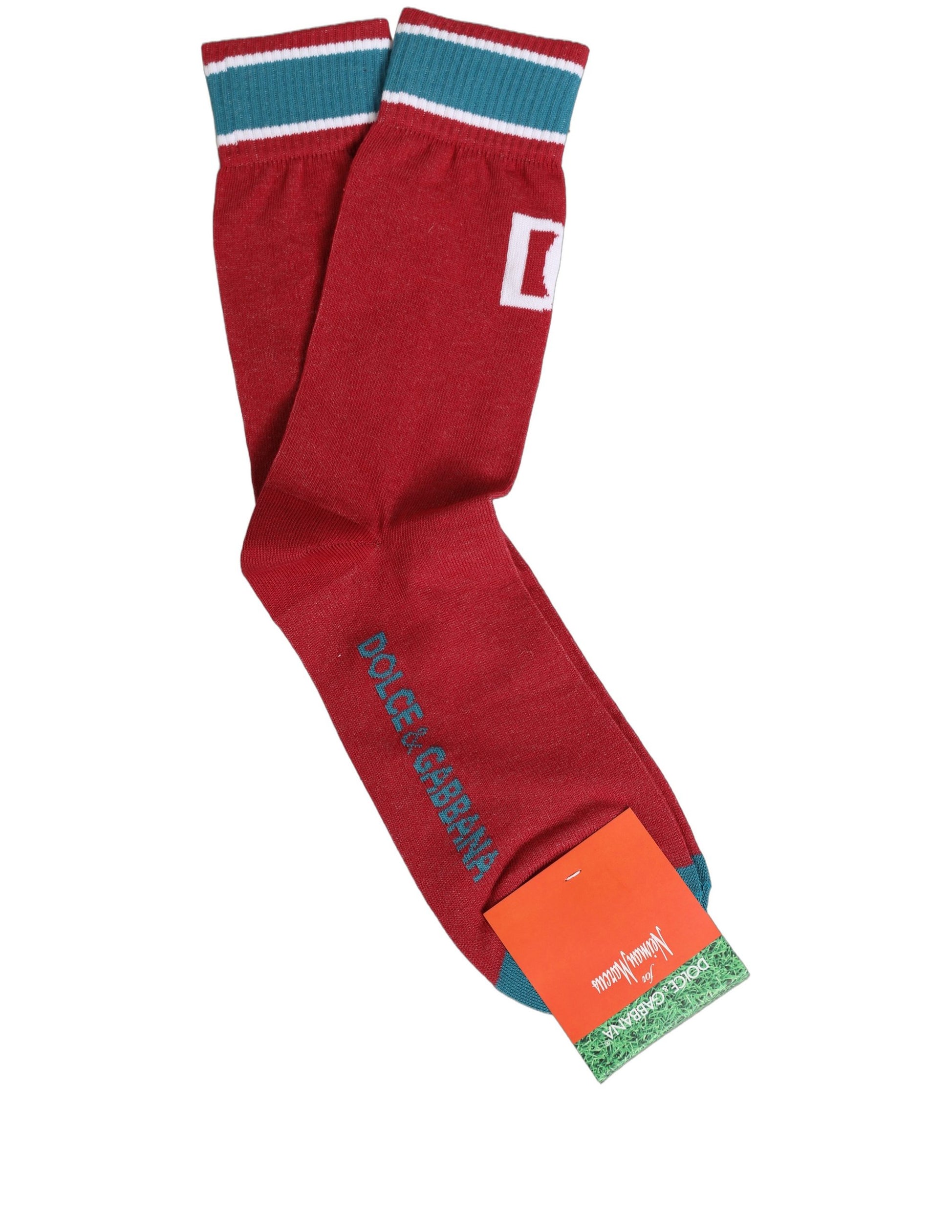 Dolce & Gabbana Men Multicolor Cotton Mid Calf Accessory Socks