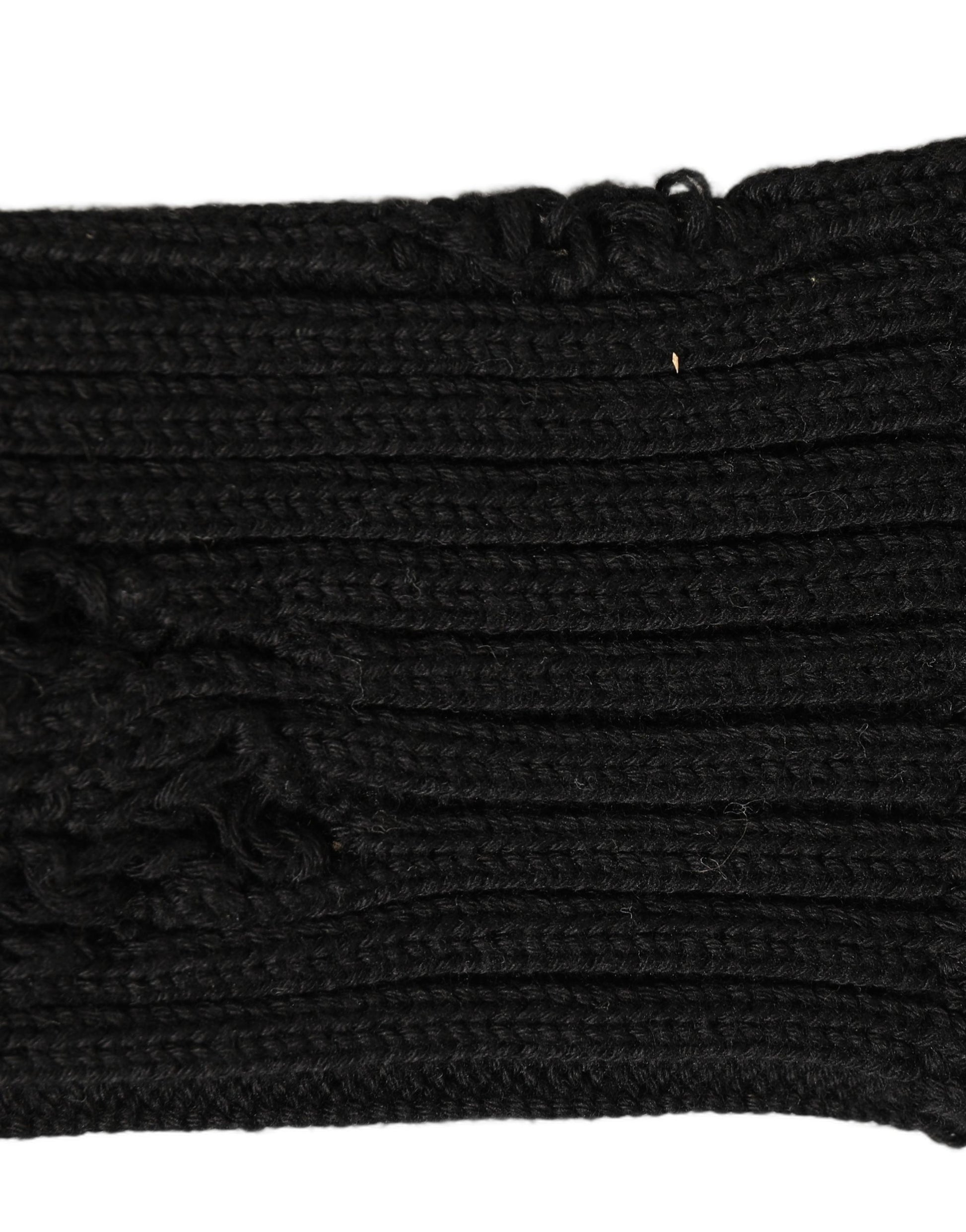 Dolce & Gabbana Black Cotton Distressed Mid Calf Accessory Socks