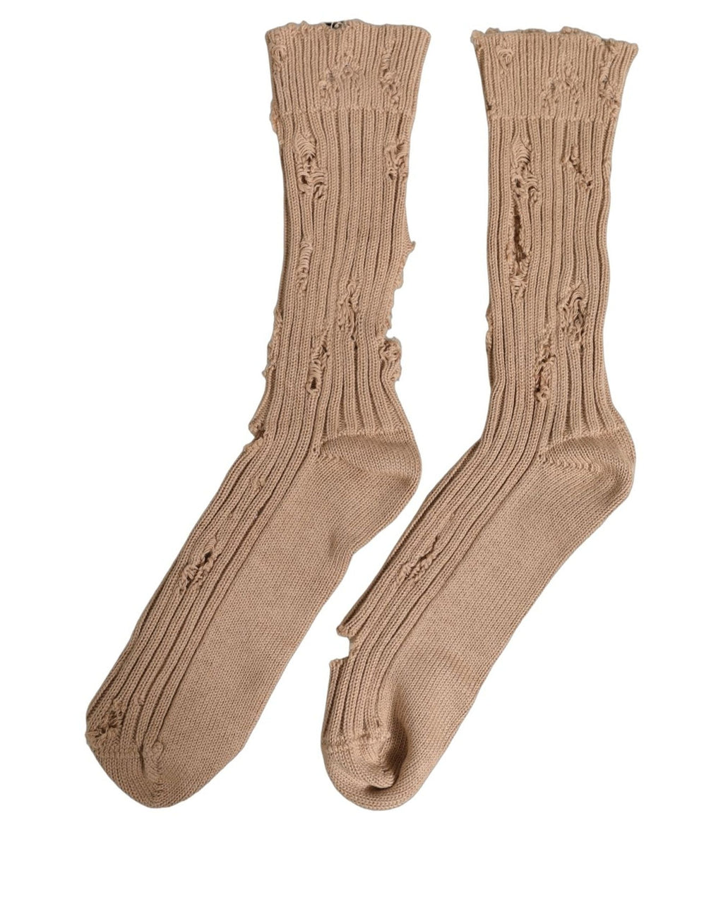 Chaussettes mi-mollet Dolce & Gabbana en coton beige effet usé