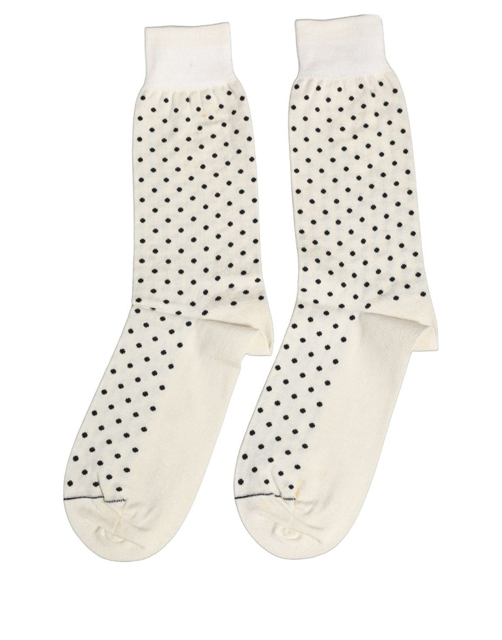 Dolce & Gabbana Off-White Baumwoll-Socken mit Polka-Dots, wadenlang