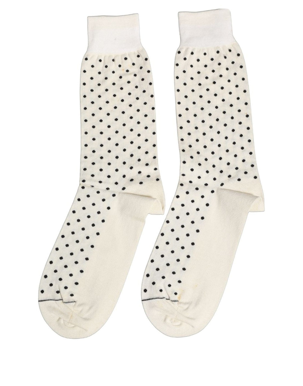 Dolce & Gabbana Off-White Baumwoll-Socken mit Polka-Dots, wadenlang
