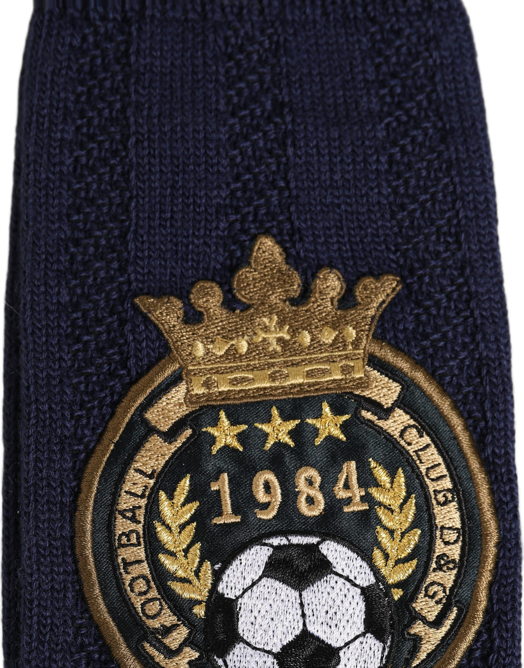 Dolce & Gabbana Kniestrümpfe aus marineblauer Wolle mit Wappenlogo