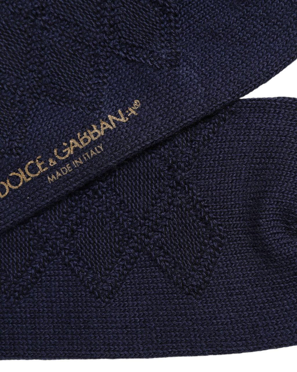 Dolce & Gabbana Kniestrümpfe aus marineblauer Wolle mit Wappenlogo