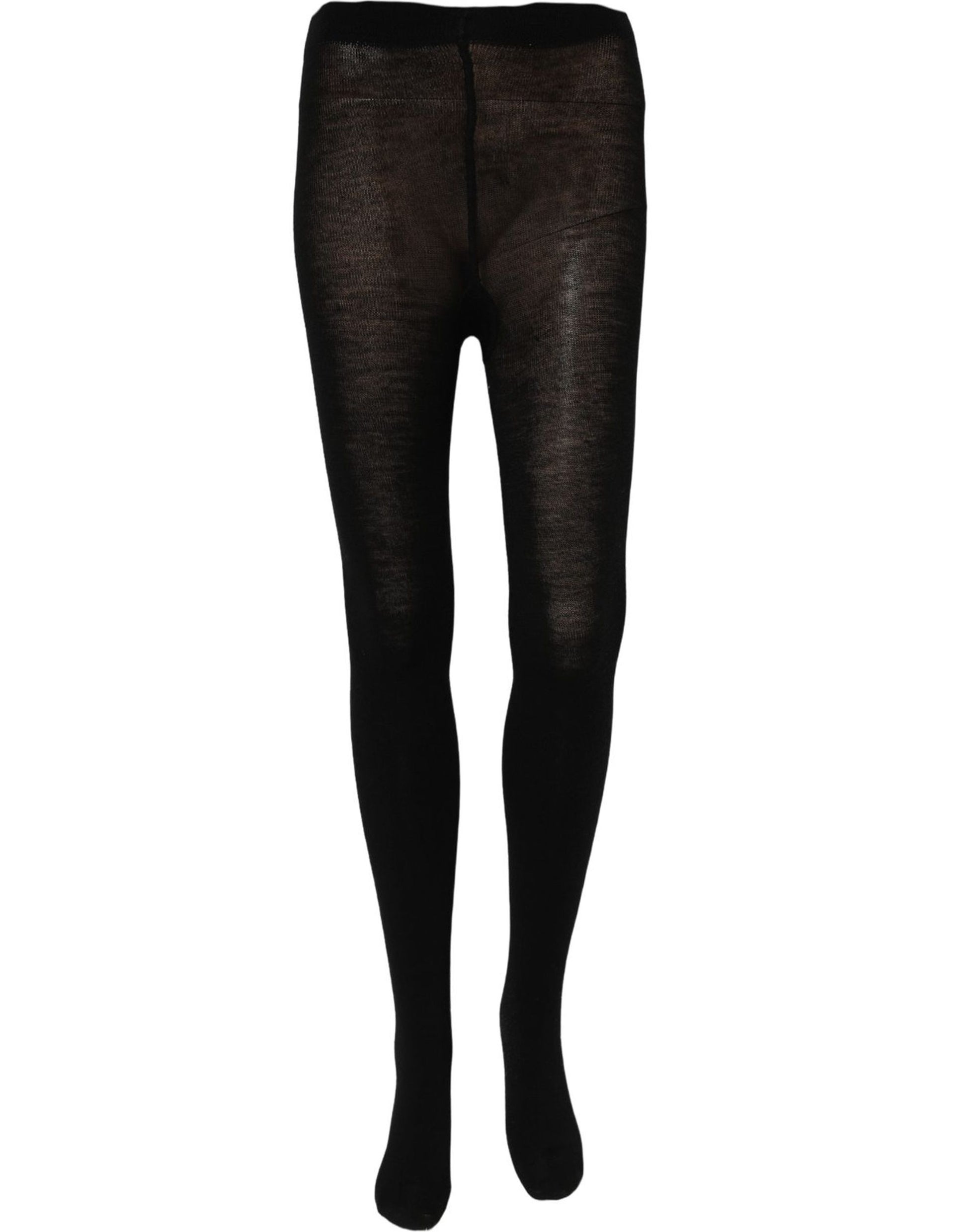Dolce & Gabbana Black Wool Stretch Tights Stocking Accessory Socks