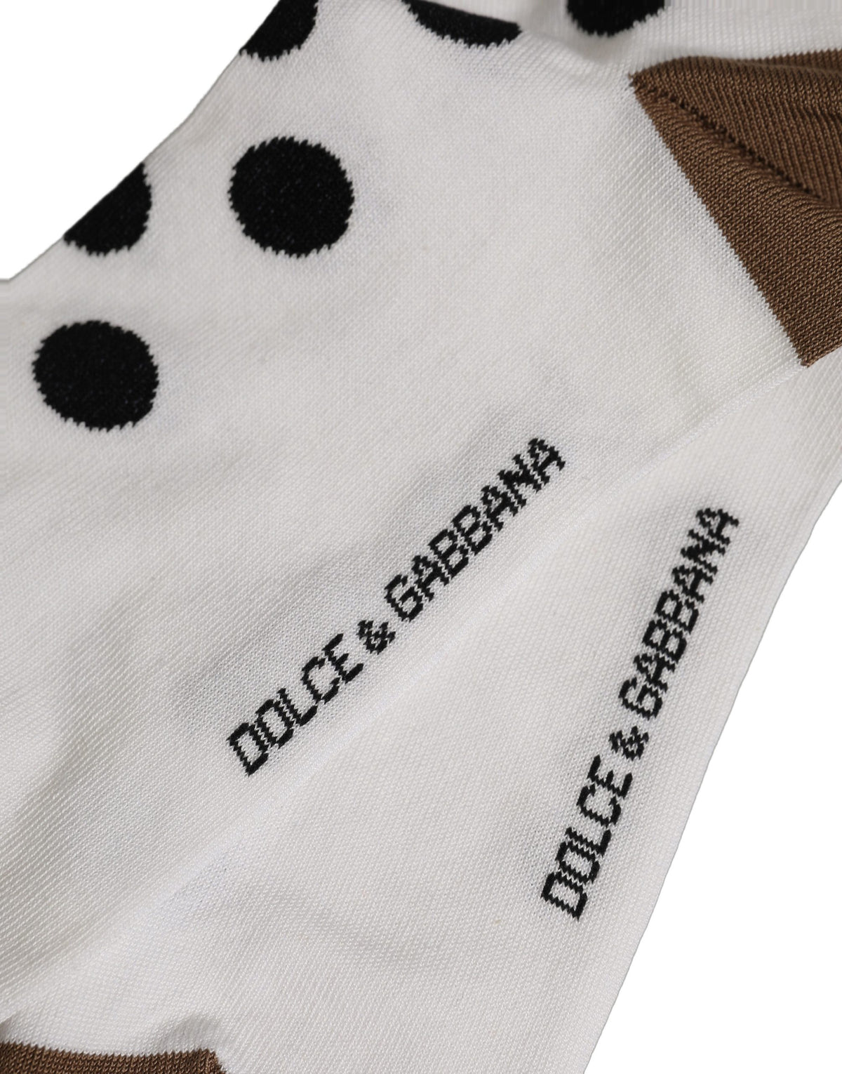 Dolce & Gabbana Weiße Wadenhohe Socken mit Tupfenmuster