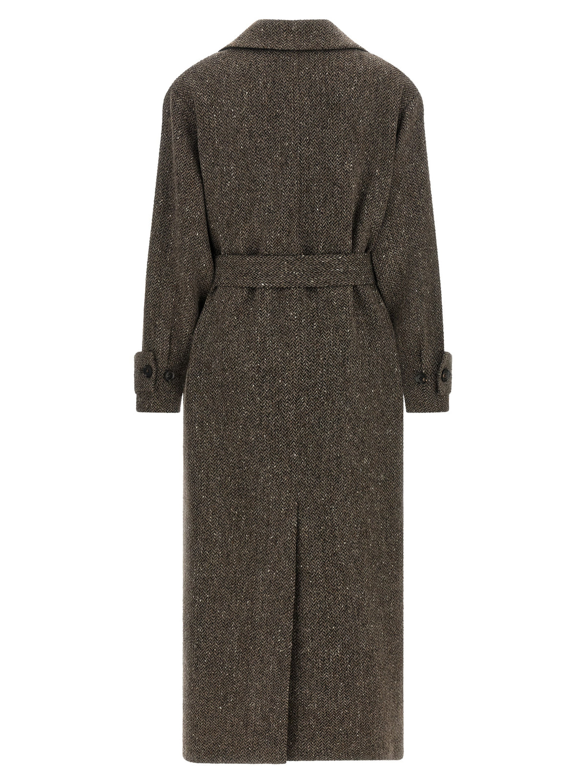 Kiton Brauner Mantel aus Schurwolle