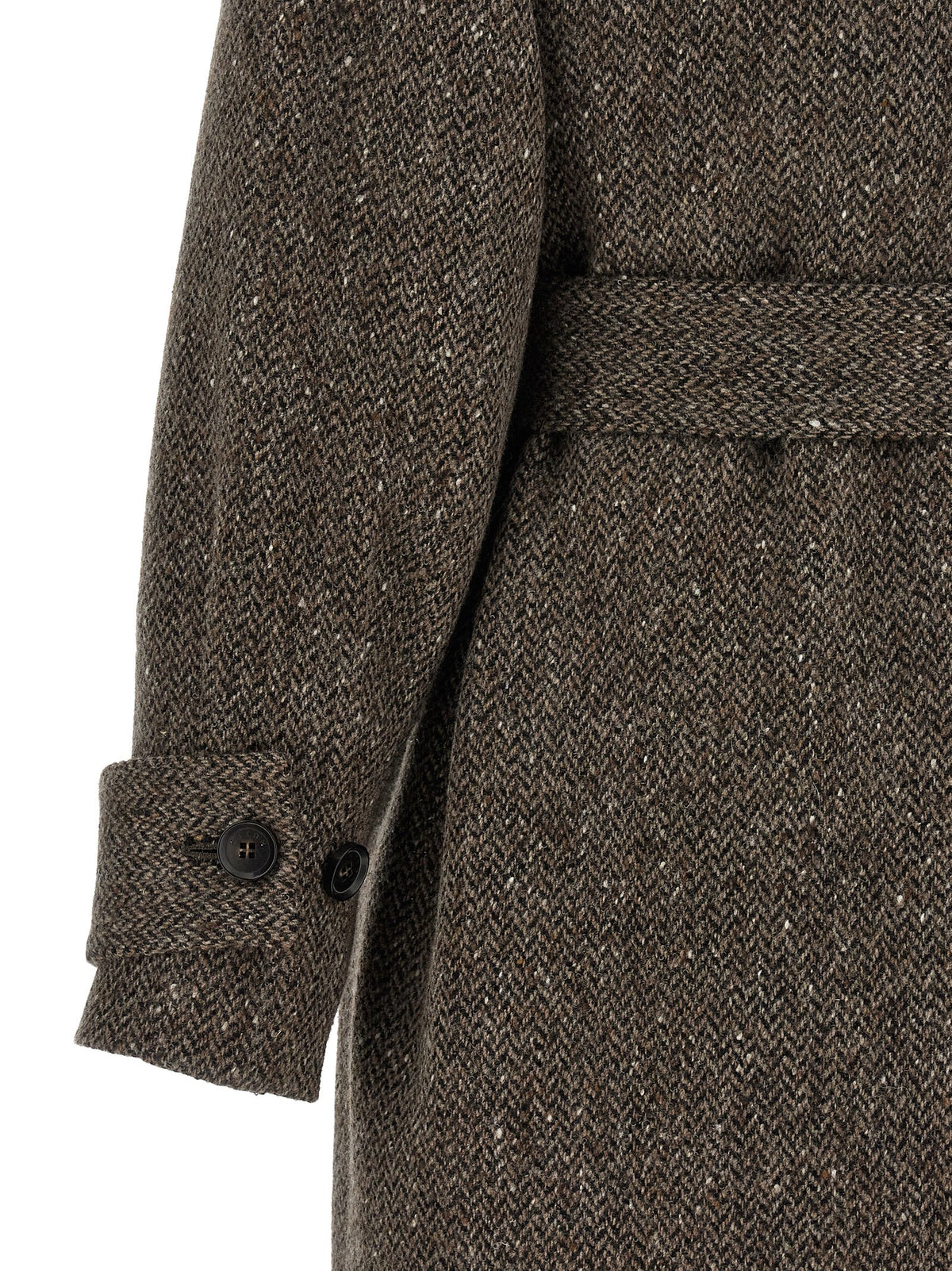 Kiton Brauner Mantel aus Schurwolle