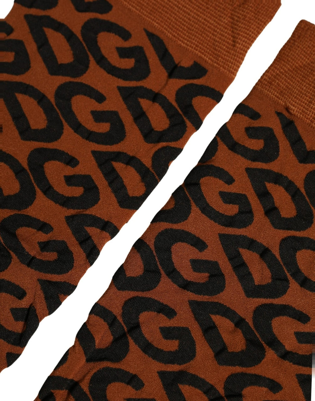 Chaussettes mi-mollet Dolce & Gabbana en nylon marron et noir avec logo DG
