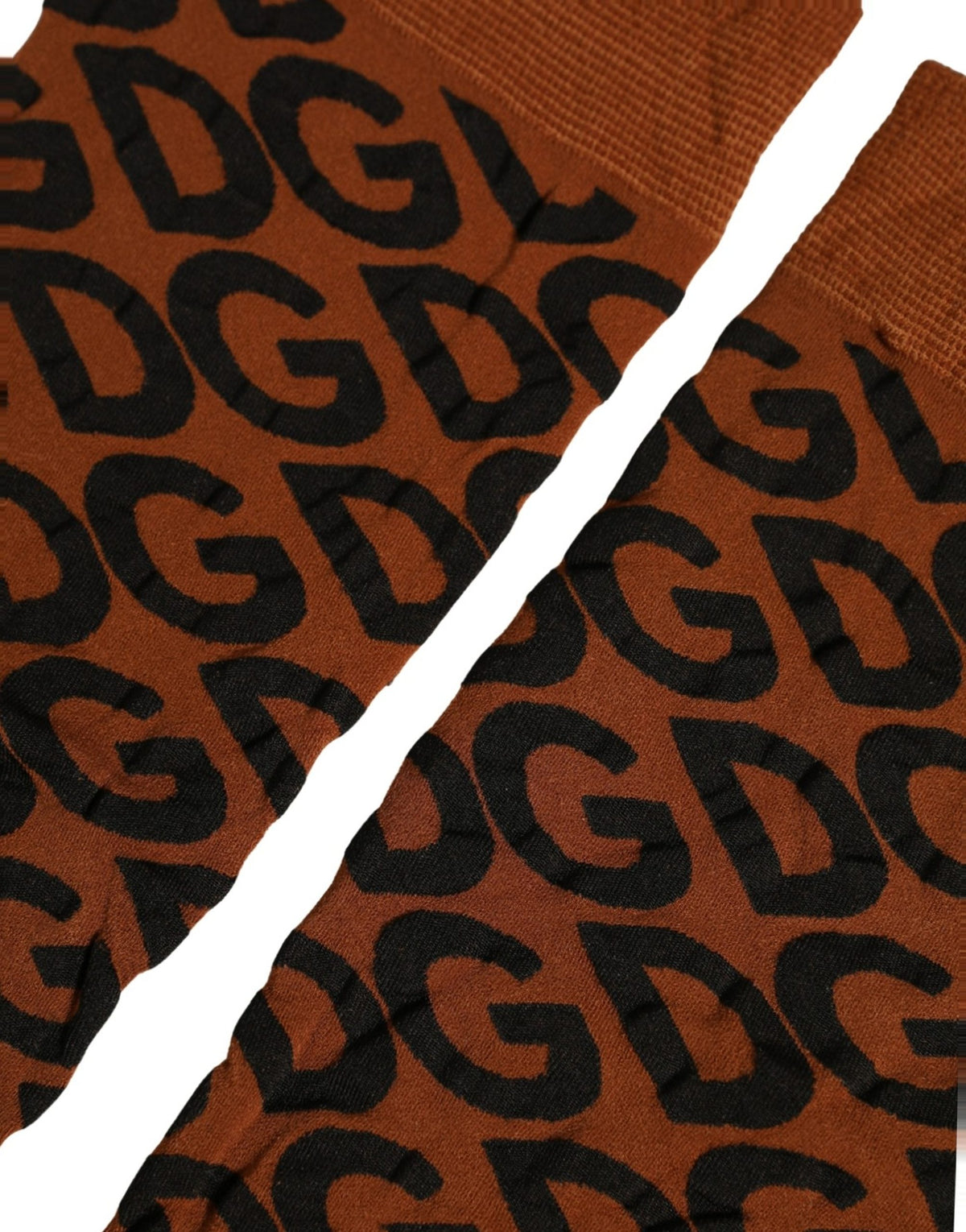 Chaussettes mi-mollet Dolce & Gabbana en nylon marron et noir avec logo DG