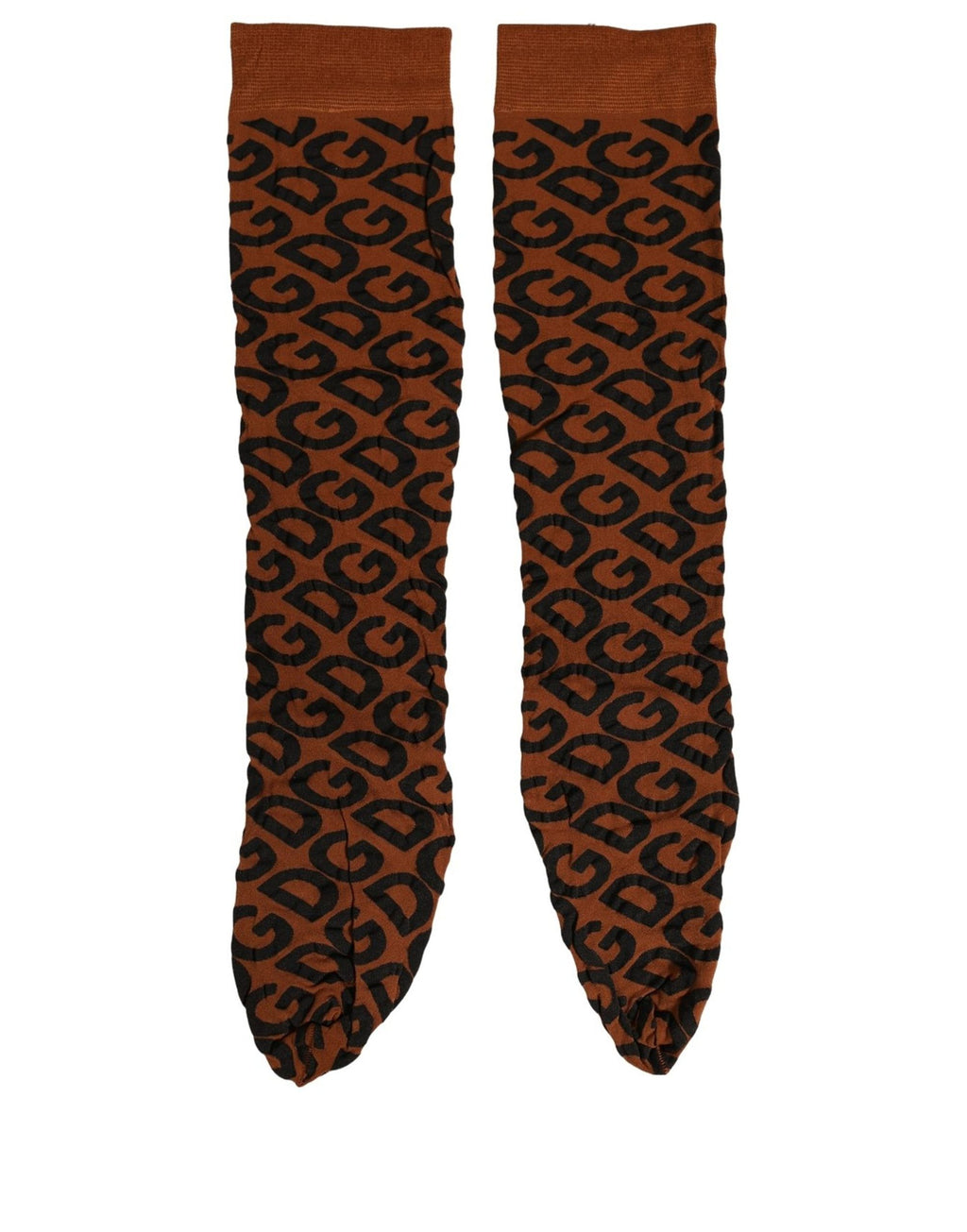 Chaussettes mi-mollet Dolce & Gabbana en nylon marron et noir avec logo DG