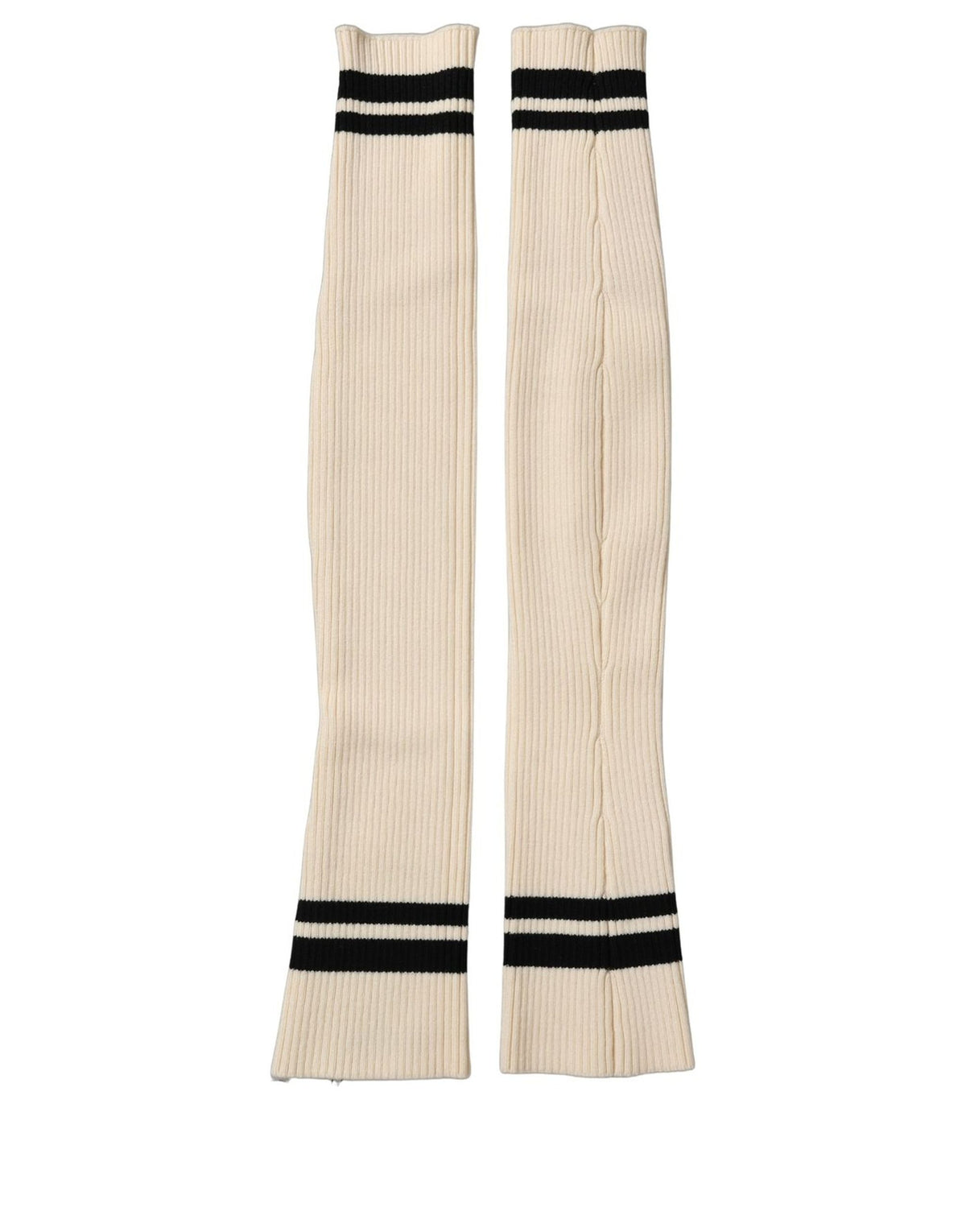 Chaussettes accessoires chauffe-jambes mi-cuisses en laine crème Dolce & Gabbana
