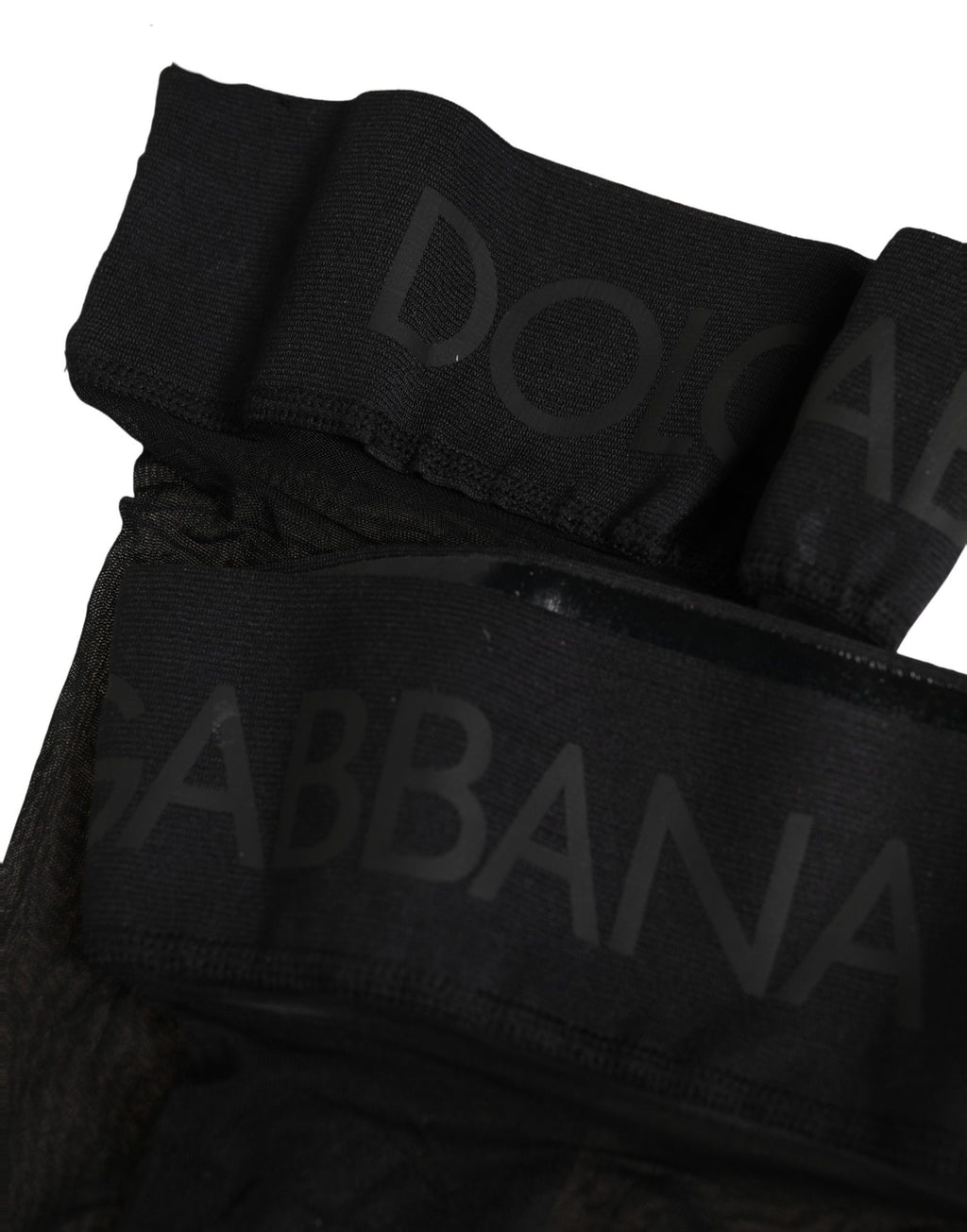 Dolce & Gabbana Schwarze Nylon Logo Wadenlange Damen Accessoire Socken