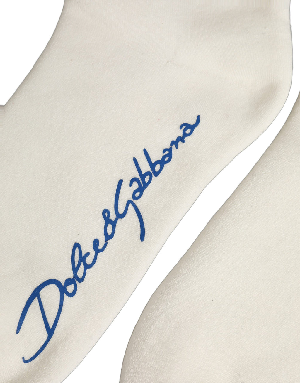 Dolce & Gabbana Weiße Blaue Baumwoll-Logo Socken für Damen