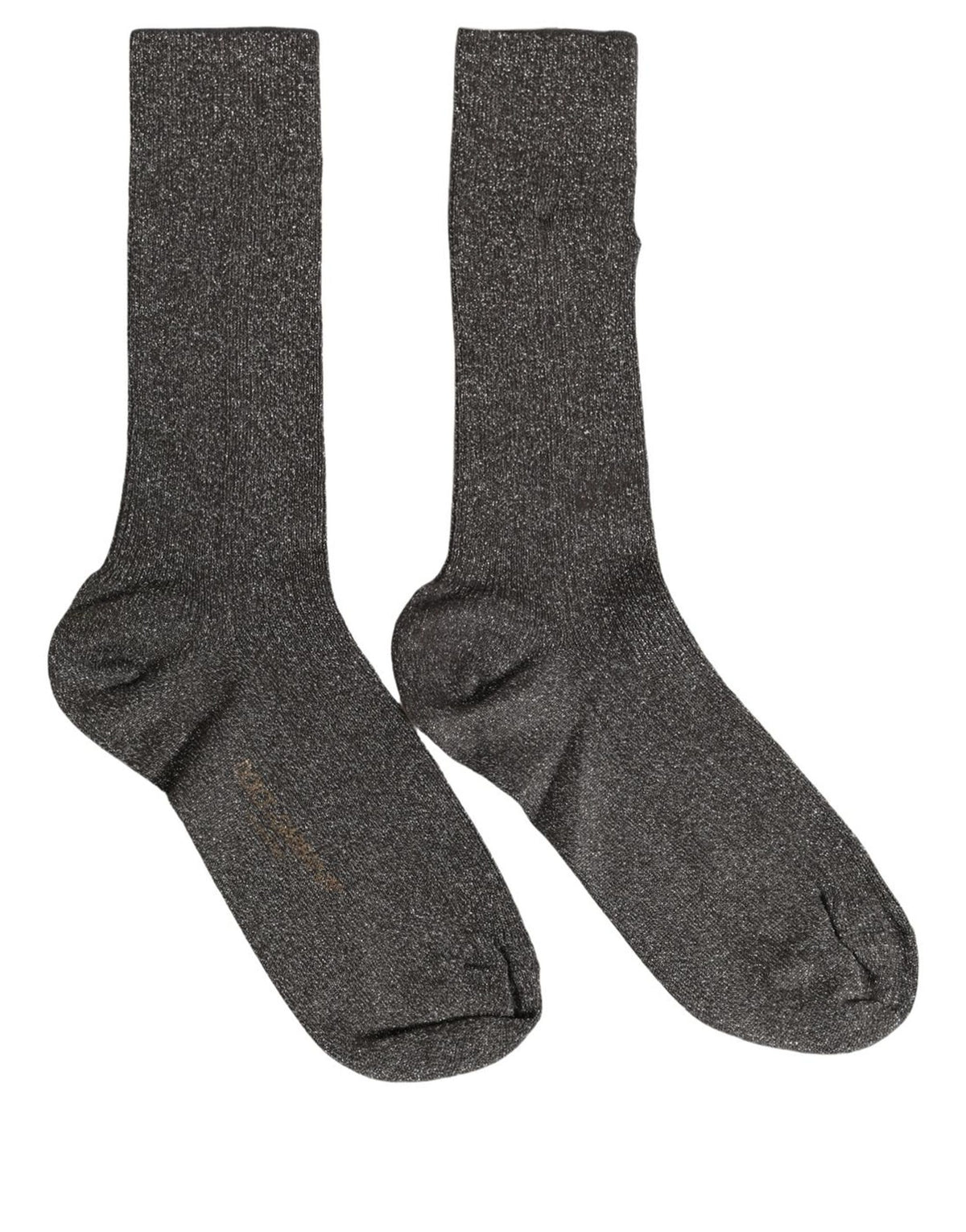 Dolce & Gabbana Dunkelgraue Viskose-Logo-Wadenhohe Socken