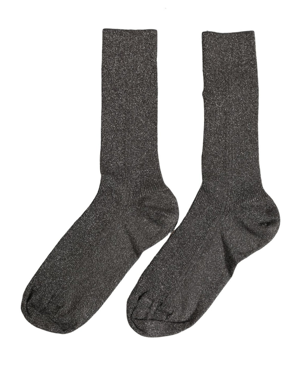 Dolce & Gabbana Dunkelgraue Viskose-Logo-Wadenhohe Socken