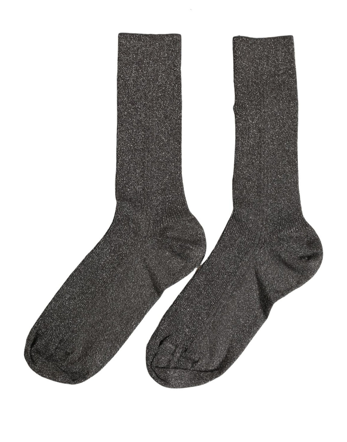 Dolce & Gabbana Dunkelgraue Viskose-Logo-Wadenhohe Socken