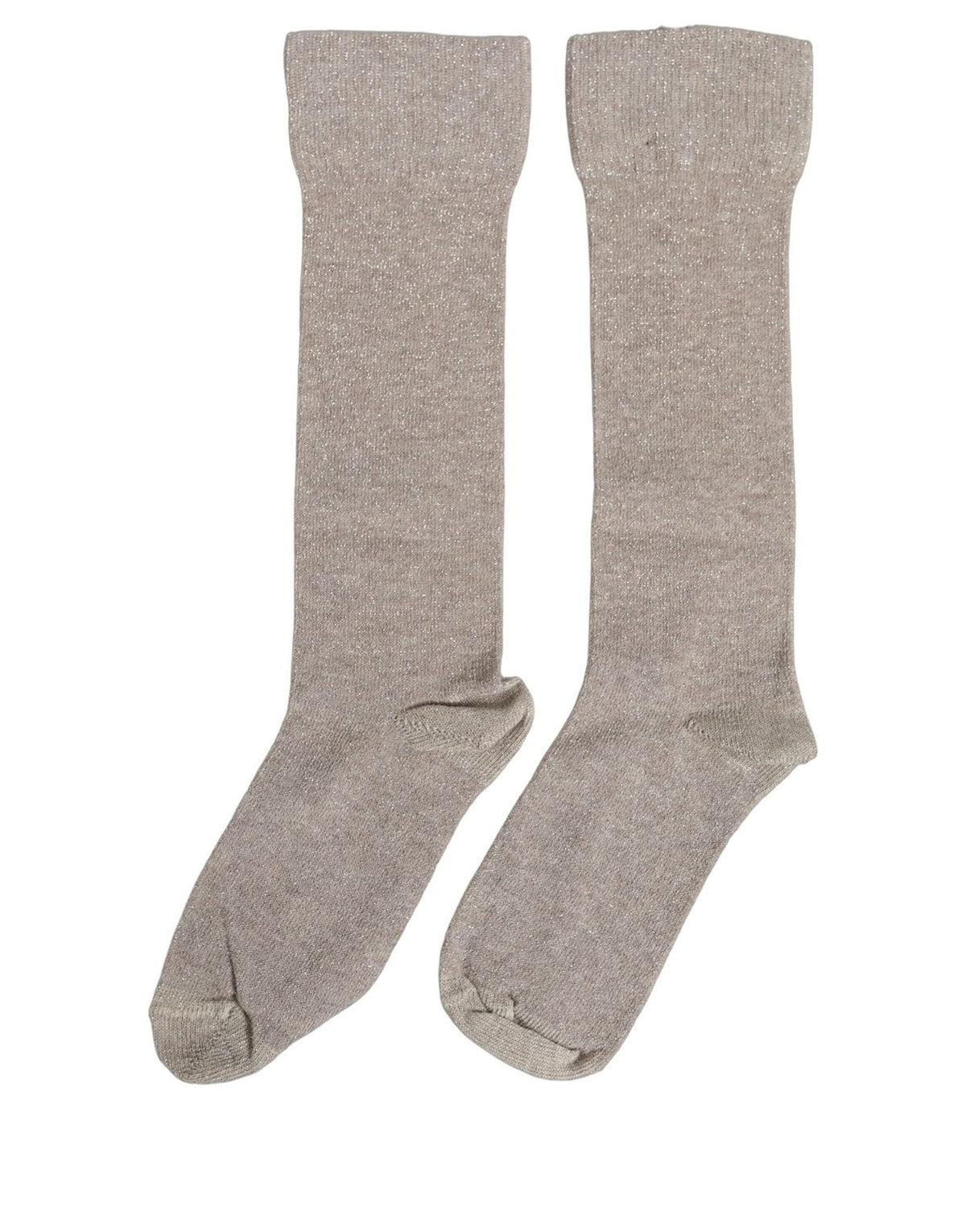 Dolce & Gabbana Graue kniehohe Socken aus Viskose mit Logo-Print