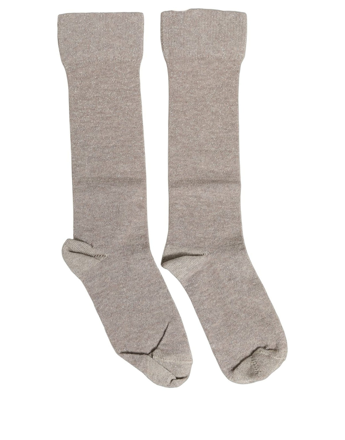 Dolce & Gabbana Graue kniehohe Socken aus Viskose mit Logo-Print