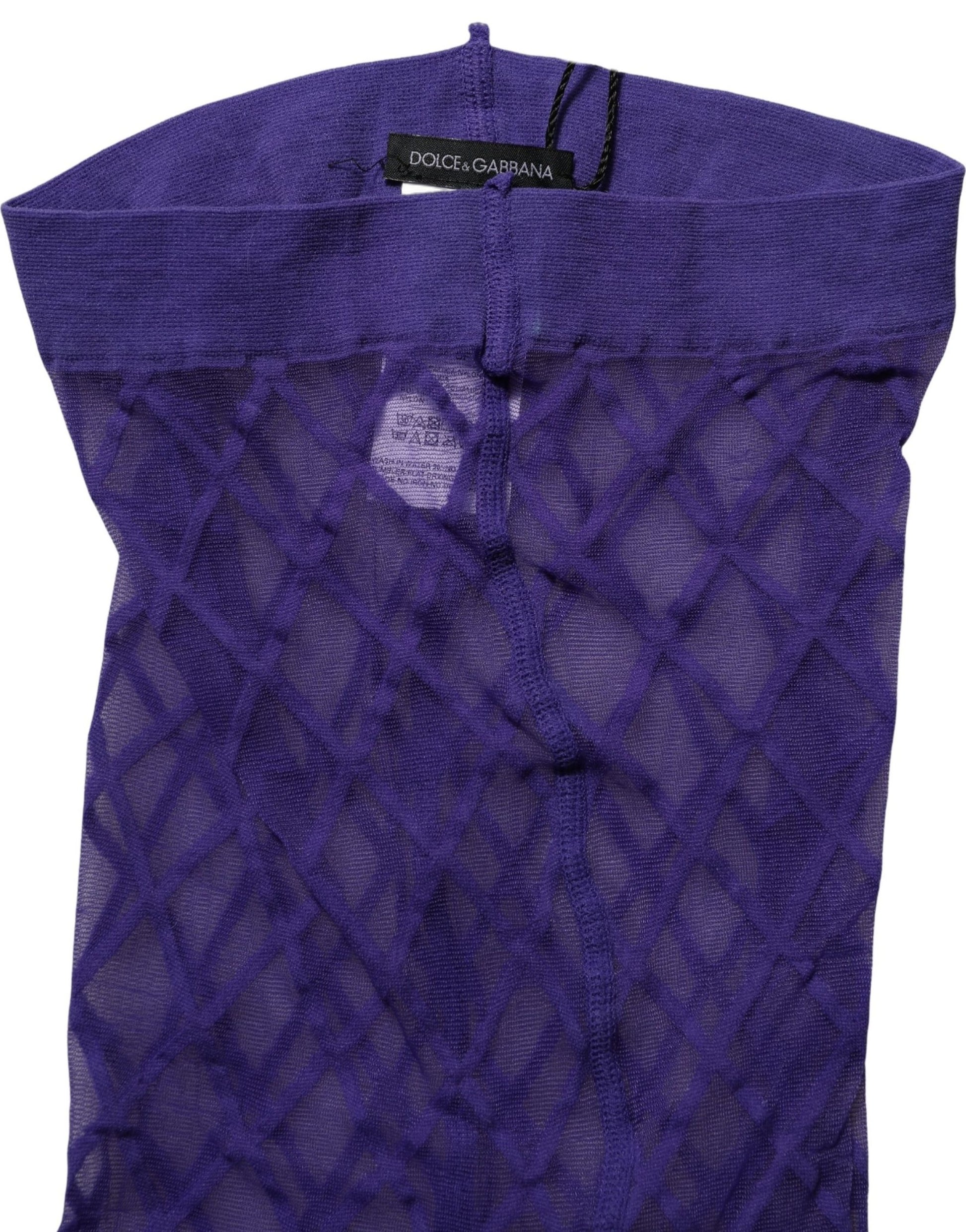 Dolce & Gabbana Purple Nylon Fishnet Pantyhose Stockings Socks