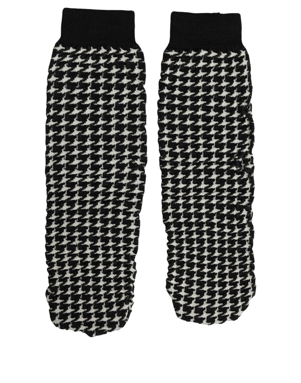 Dolce & Gabbana Black White Houndstooth Ankle Length Socks
