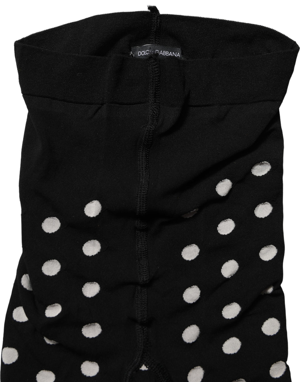 Dolce & Gabbana Black Polka Dot Fishnet Pantyhose Stockings Socks