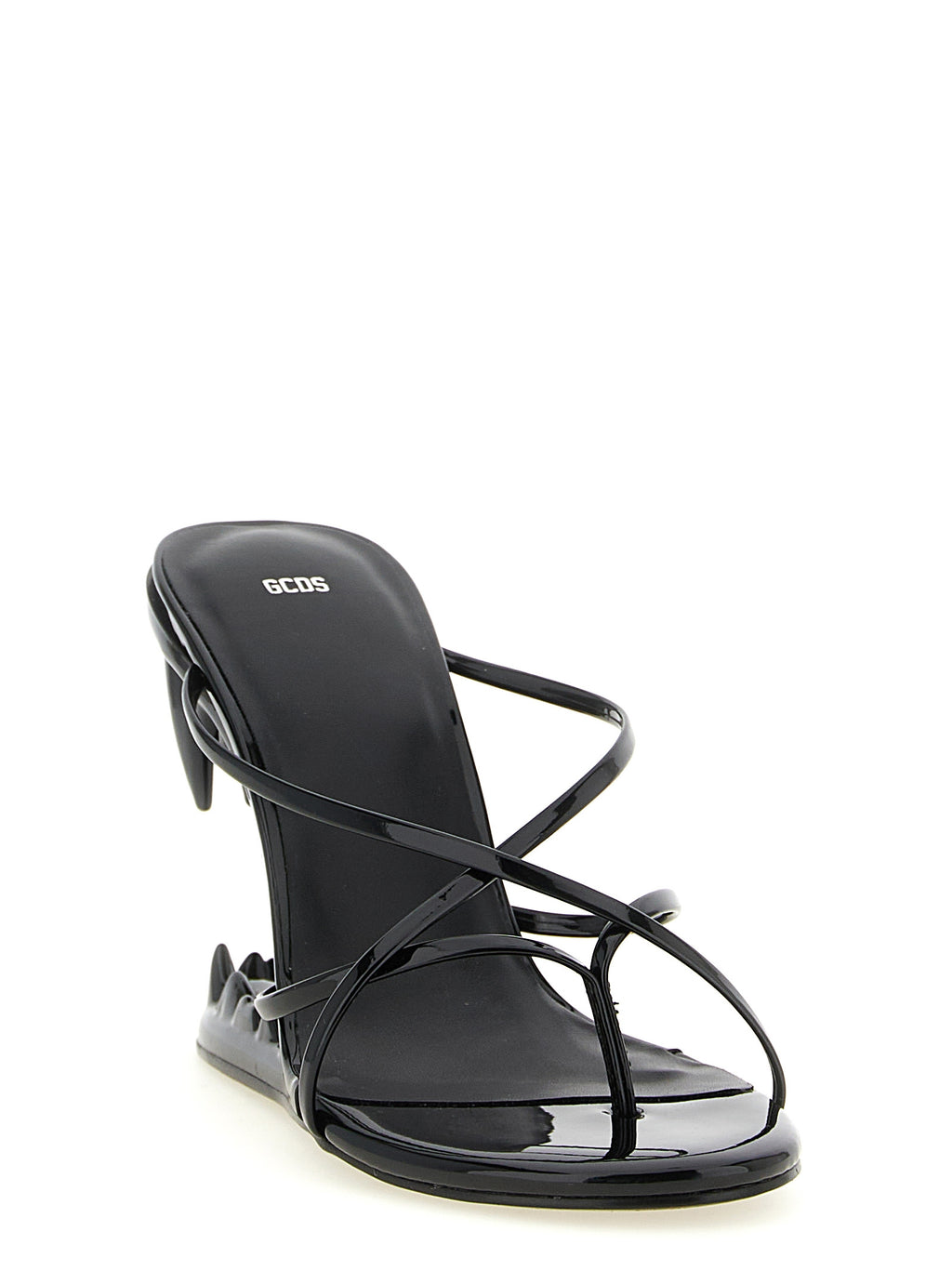 GCDS Black Polyethylene Stiletto Heel Sandals