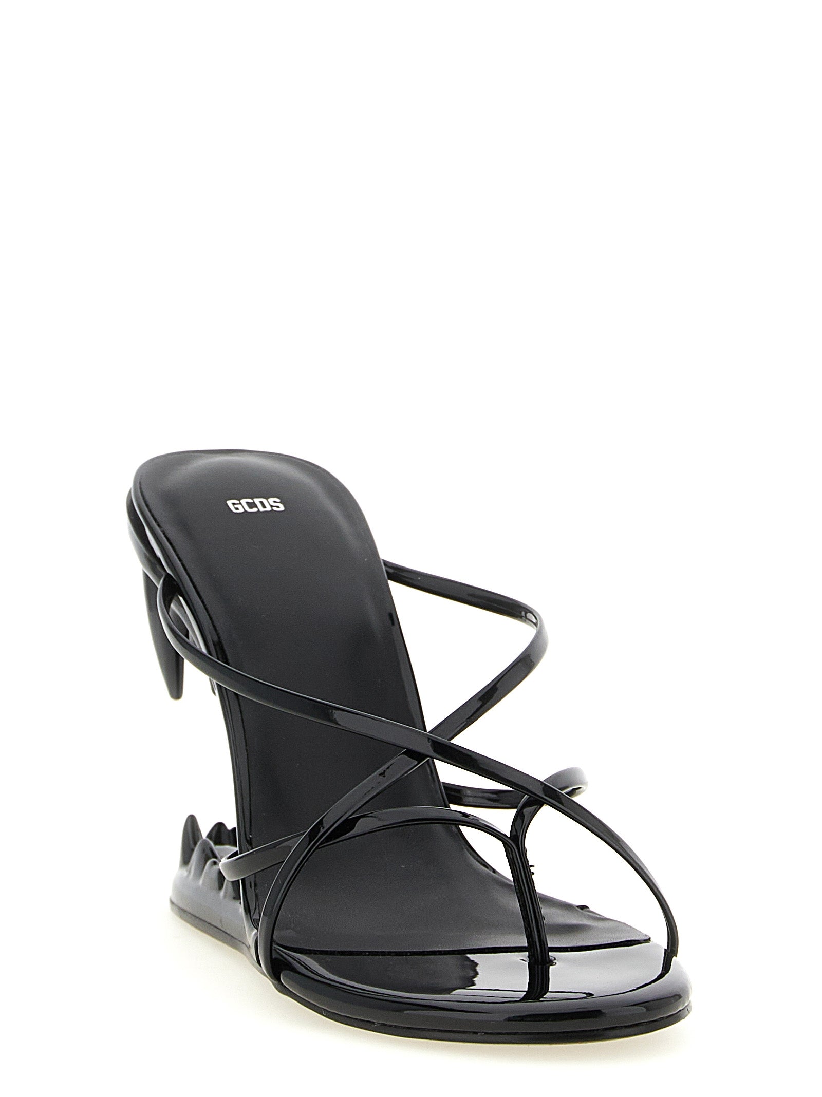 GCDS Black Polyethylene Stiletto Heel Sandals