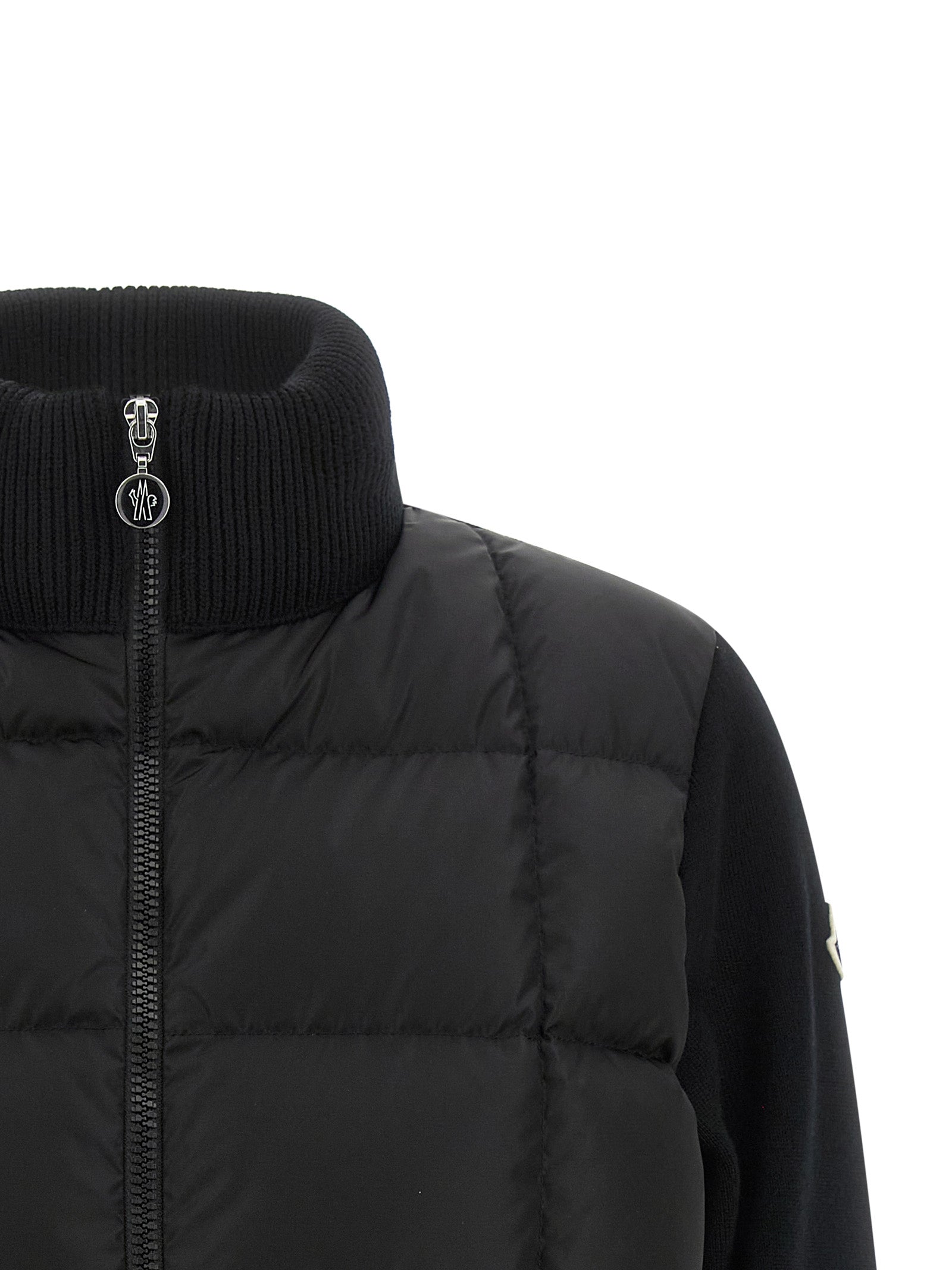 Moncler Black Virgin Wool Cardigan