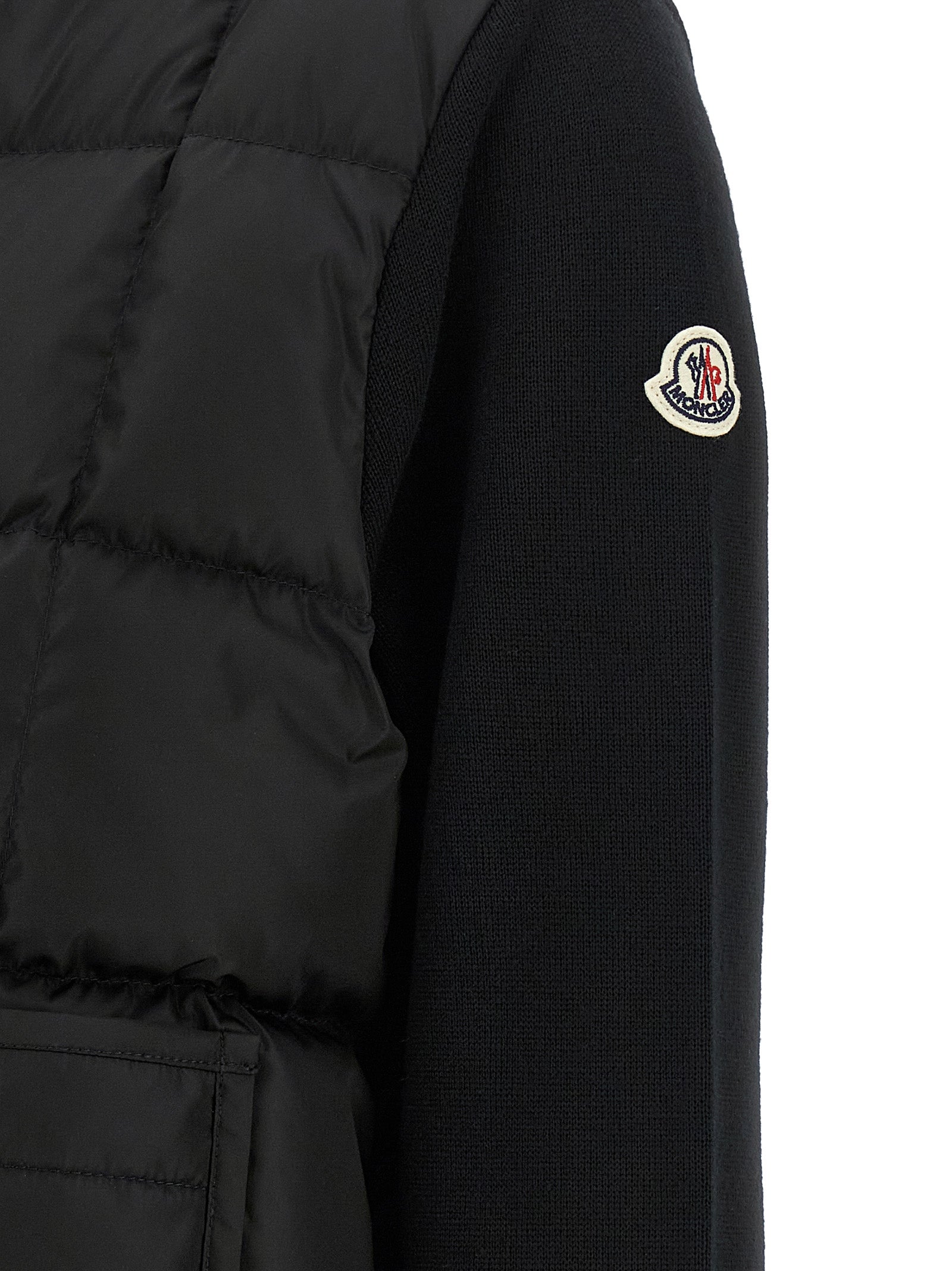 Moncler Black Virgin Wool Cardigan