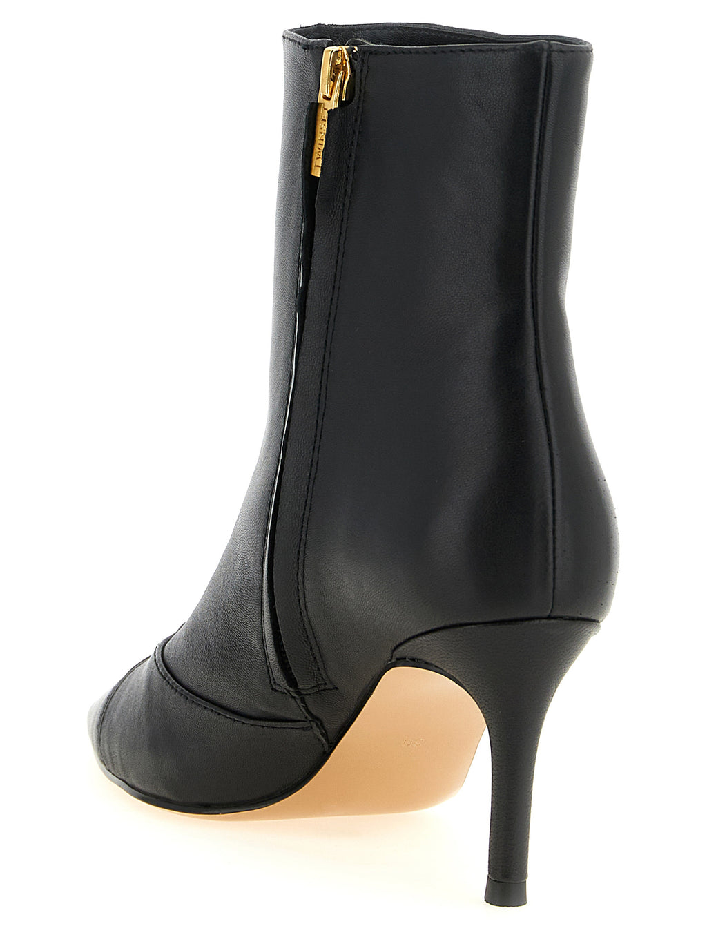 Twinset Black Leather Ankle Boots