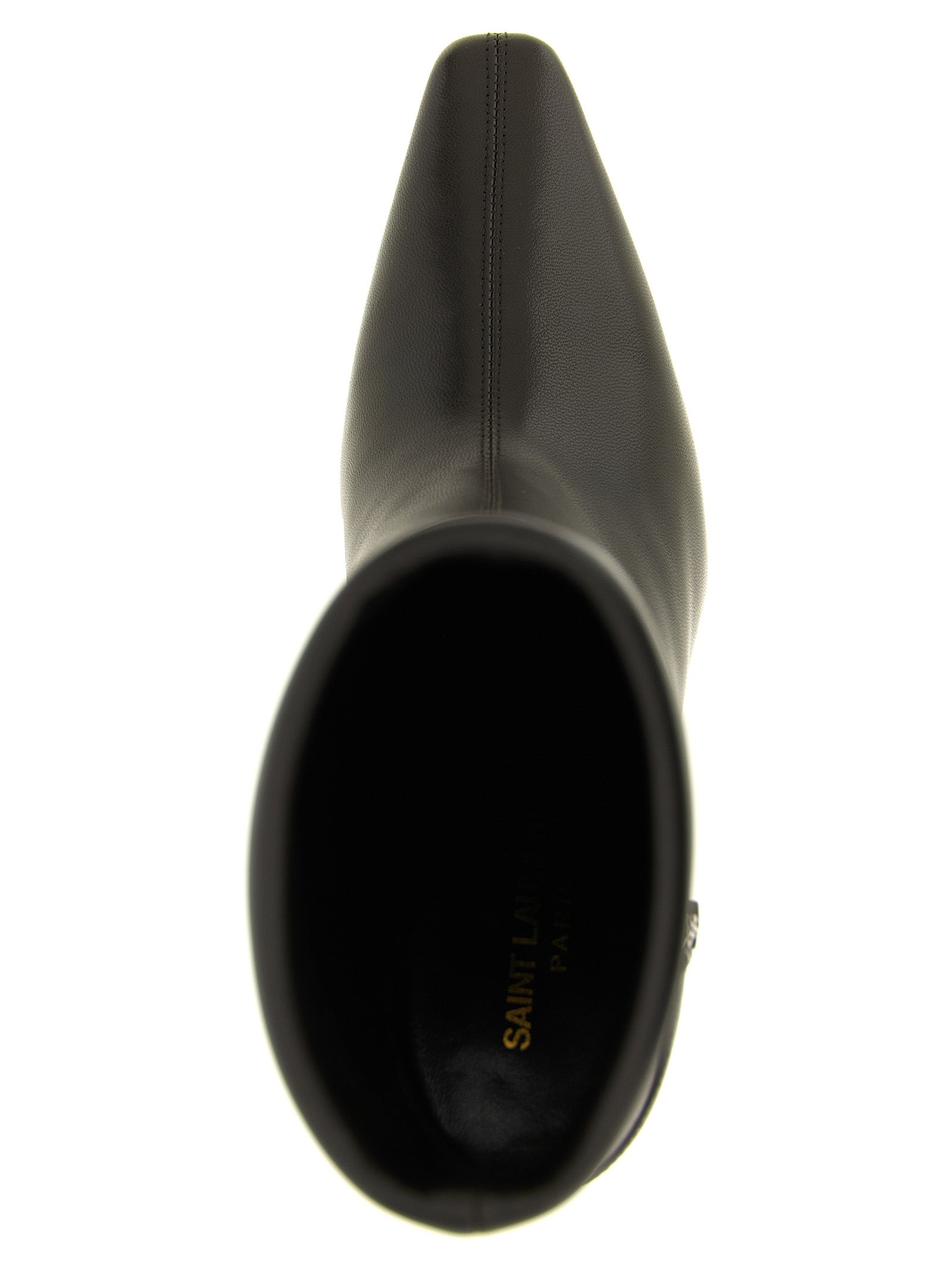 Saint Laurent Brown Lamb Leather Ankle Boots