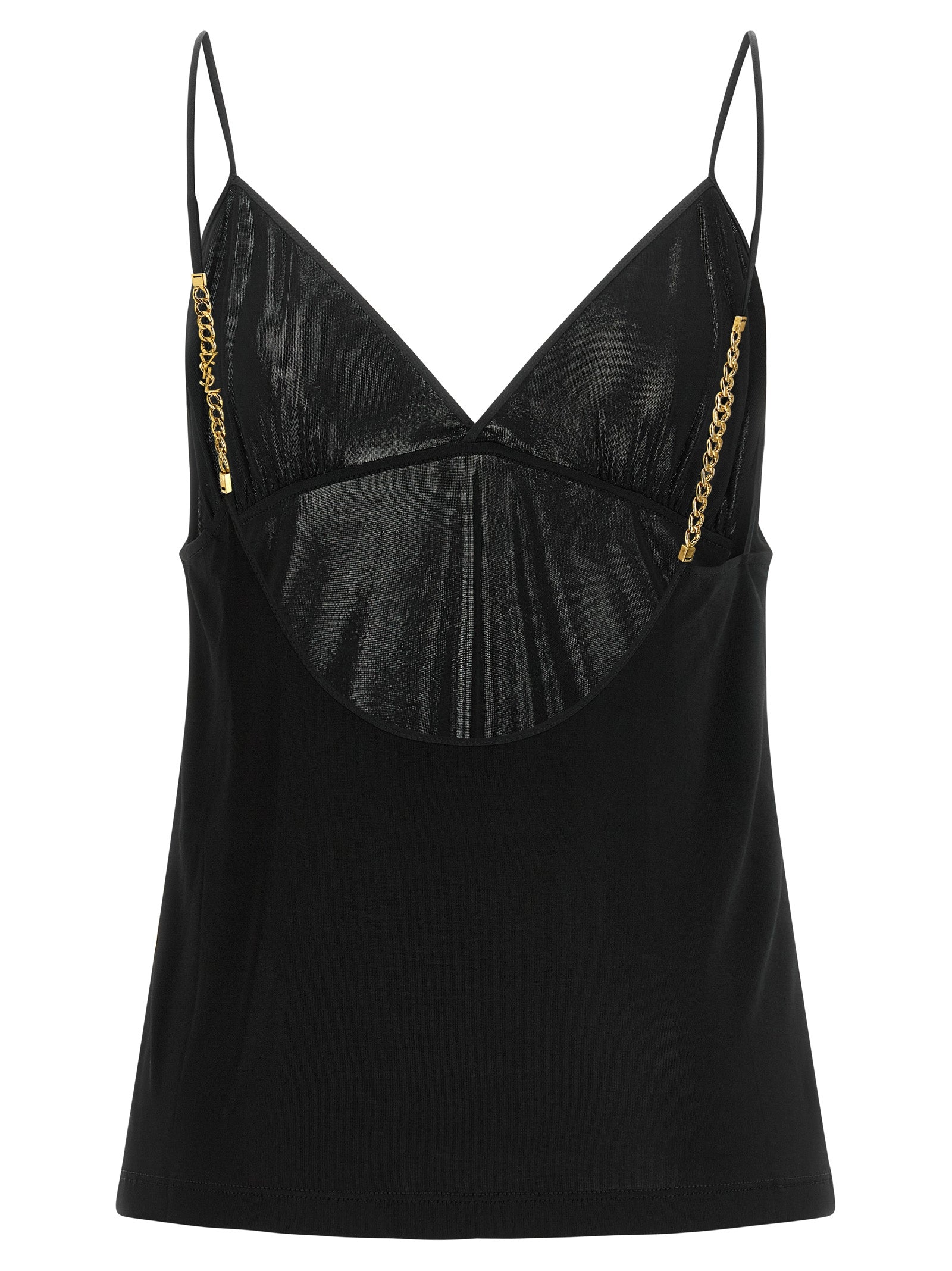 Saint Laurent Black Viscose Tank Tops