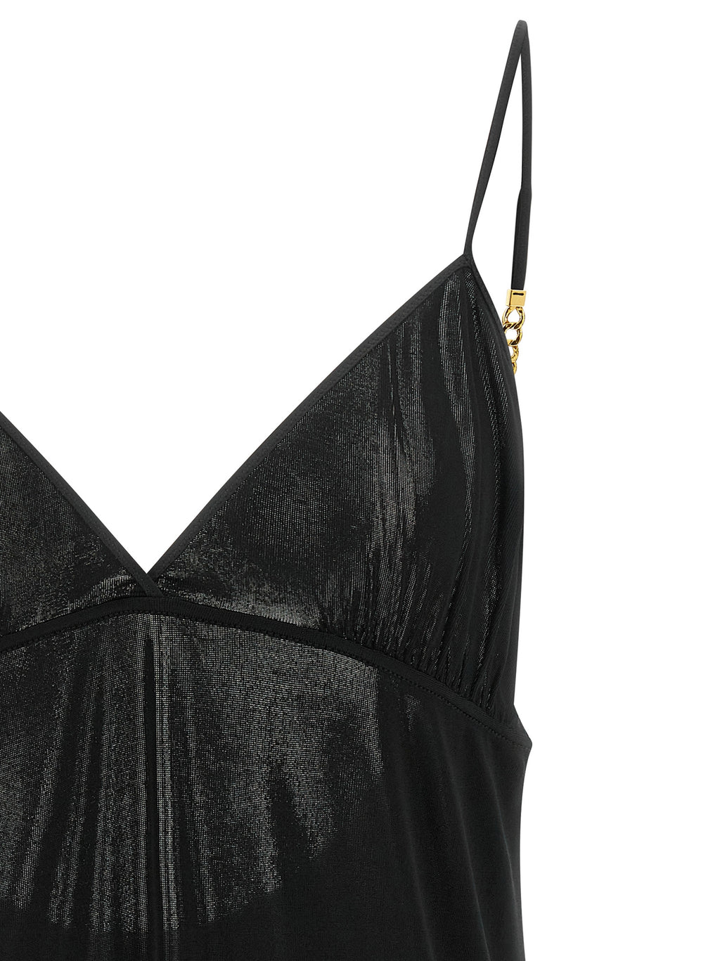Saint Laurent Black Viscose Tank Tops
