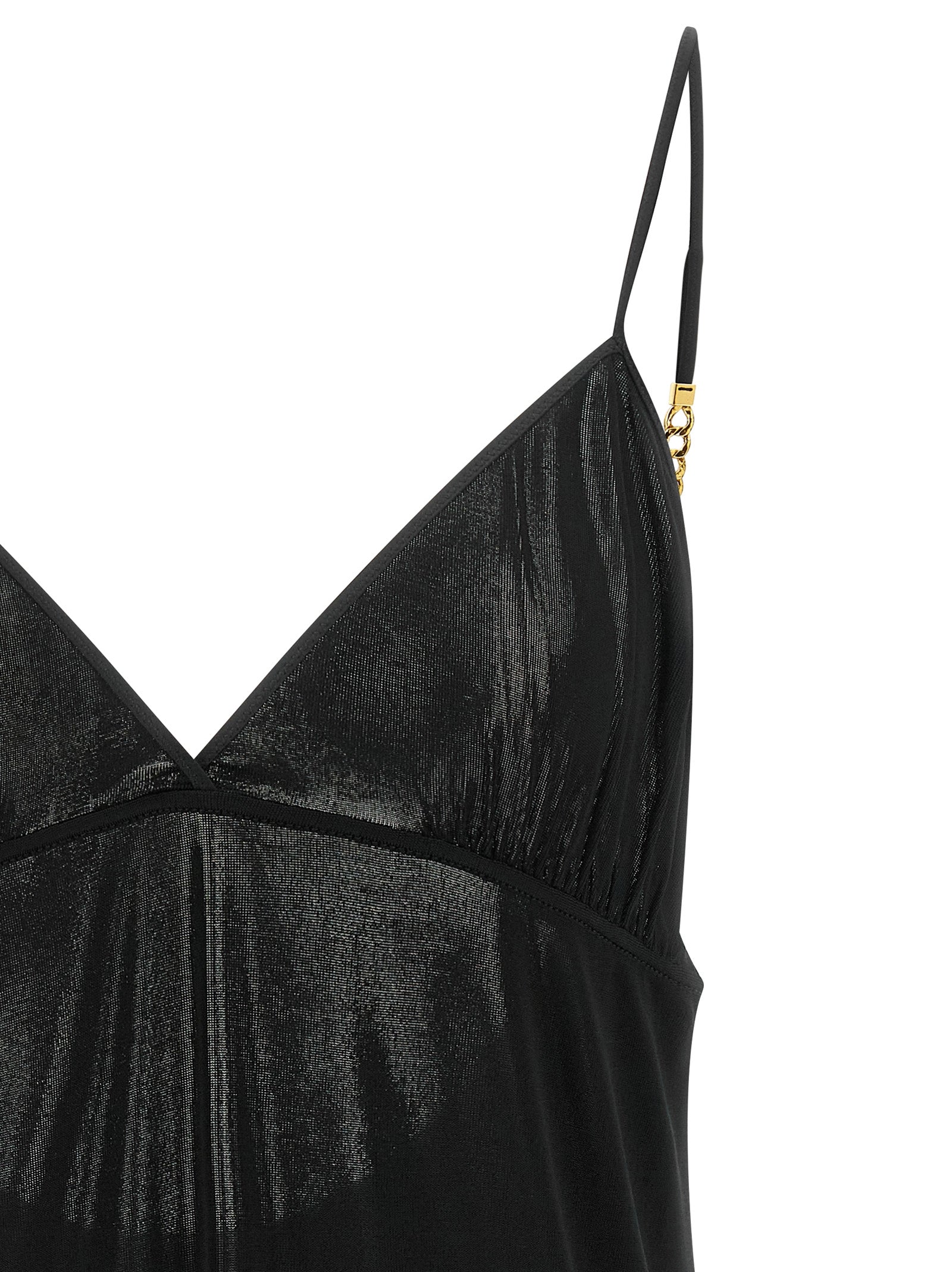Saint Laurent Black Viscose Tank Tops